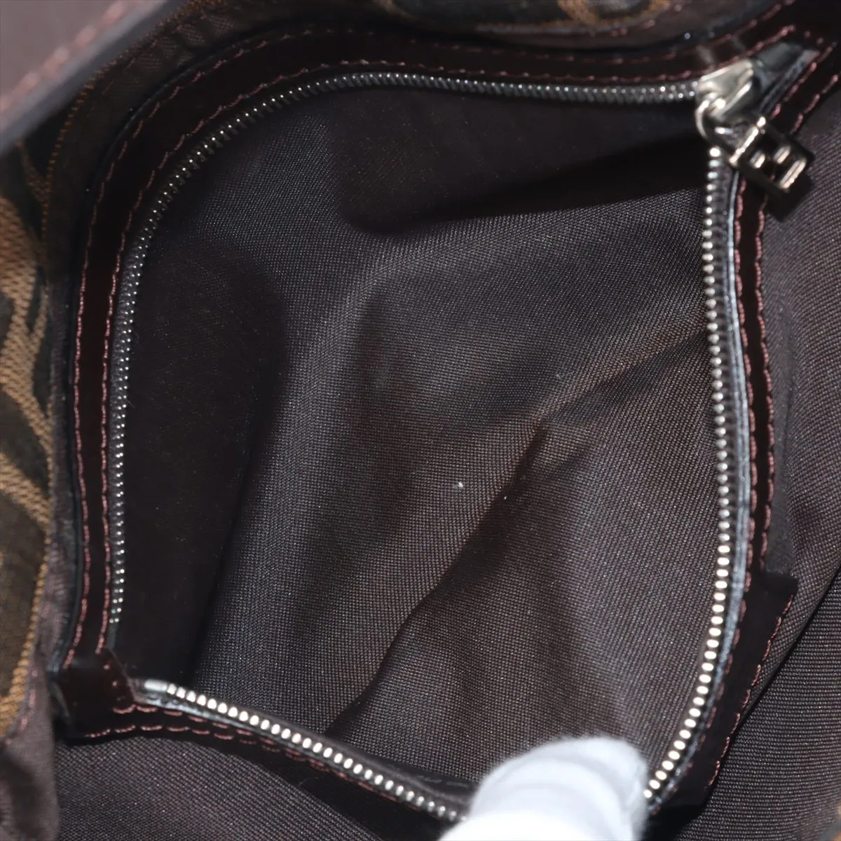 Zucca Mamma Bucket Canvas x Leather Shoulder Bag Brown — view 8
