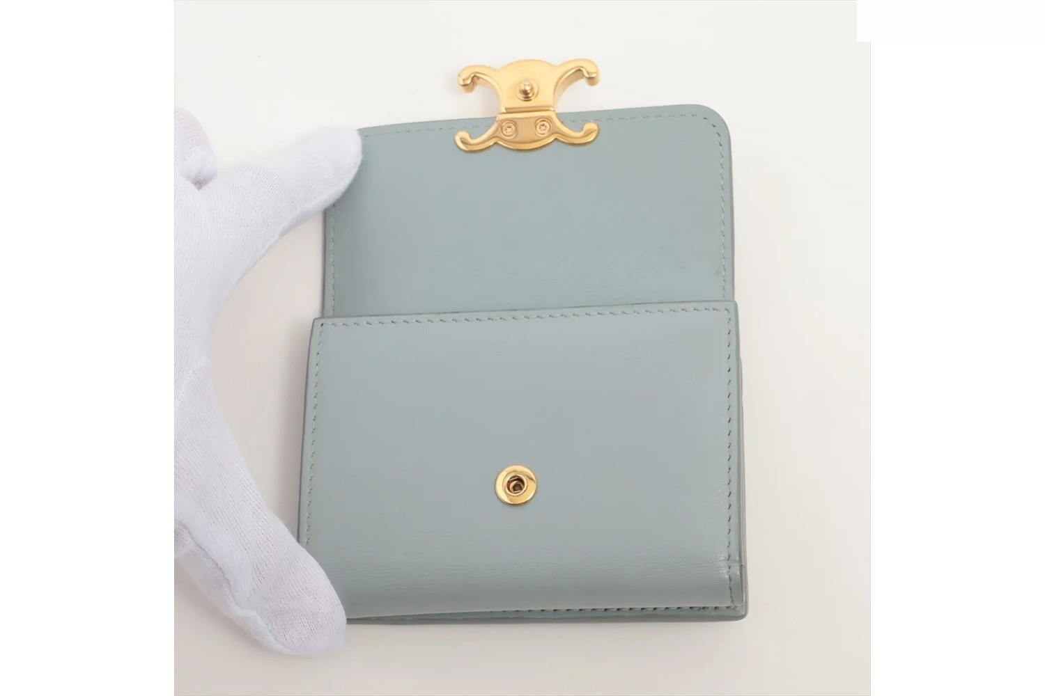 Triomphe Small Flap Wallet Leather Tri-fold Wallet — view 3