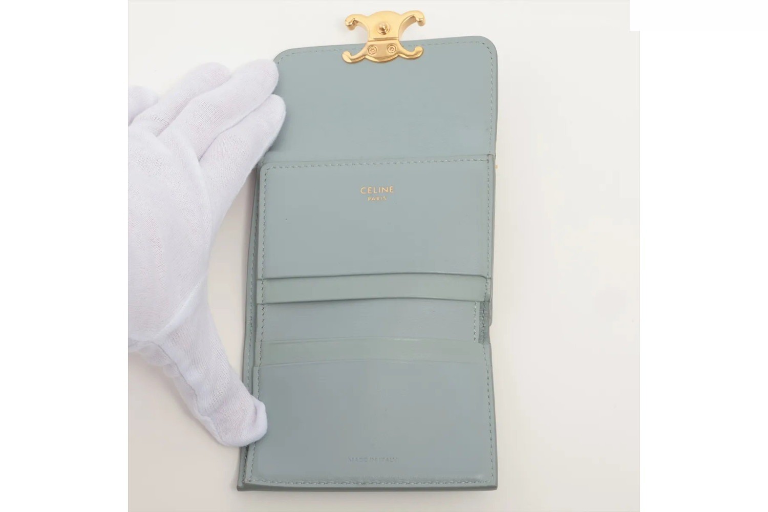 Triomphe Small Flap Wallet Leather Tri-fold Wallet — view 4