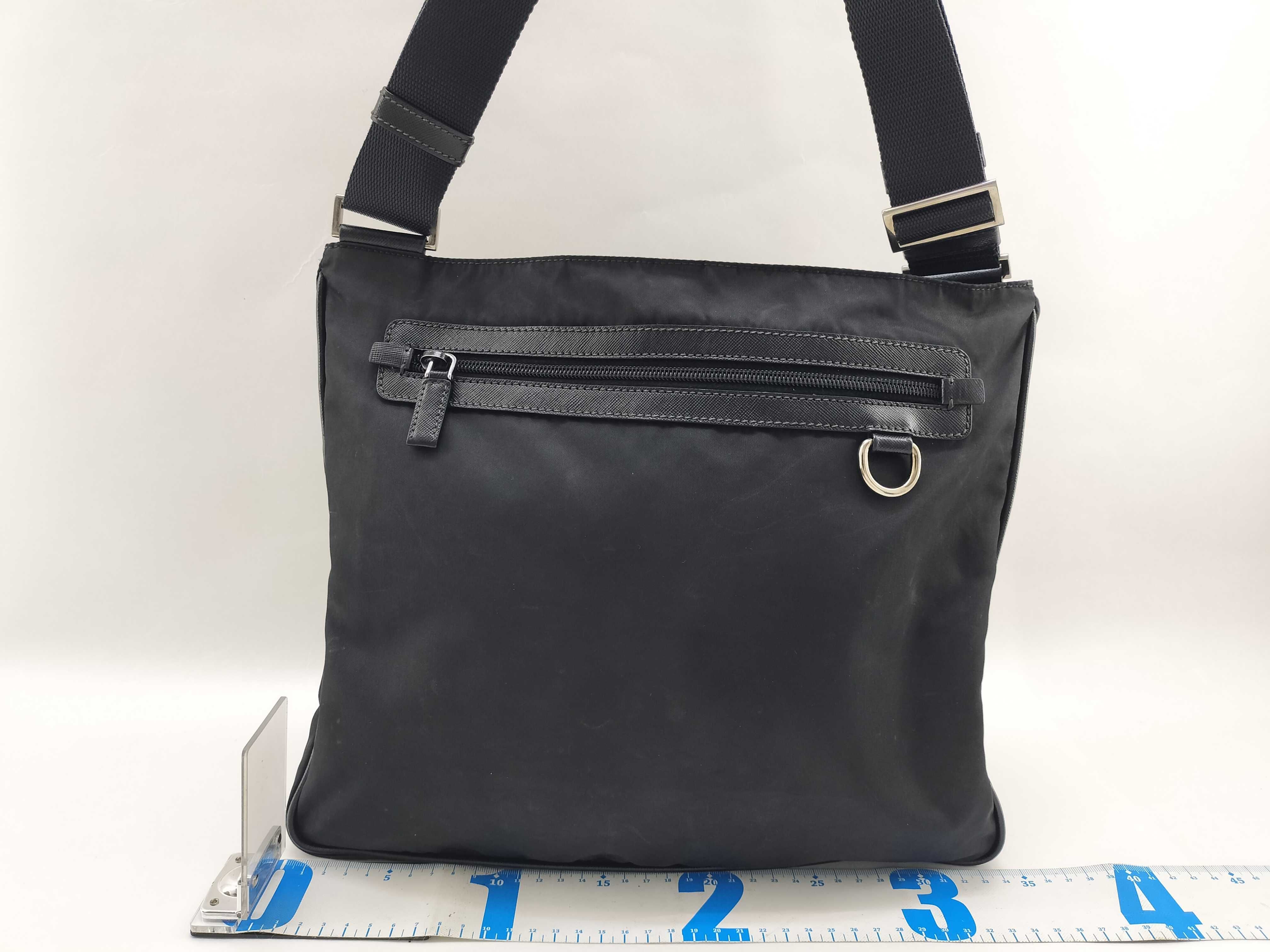 Nylon Shoulder Bag with Triangular Metal Fittings — view 2
