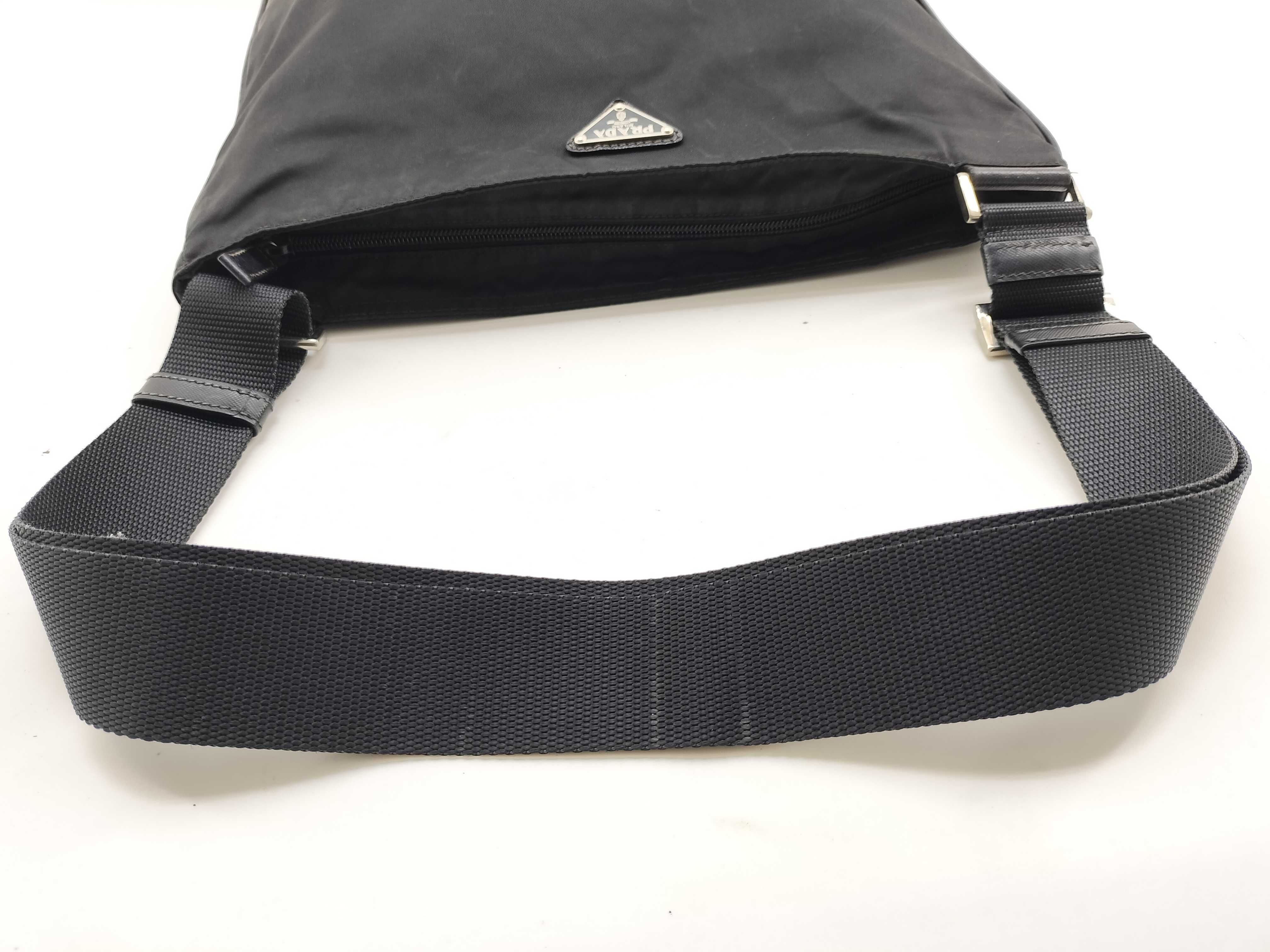 Nylon Shoulder Bag with Triangular Metal Fittings — view 7