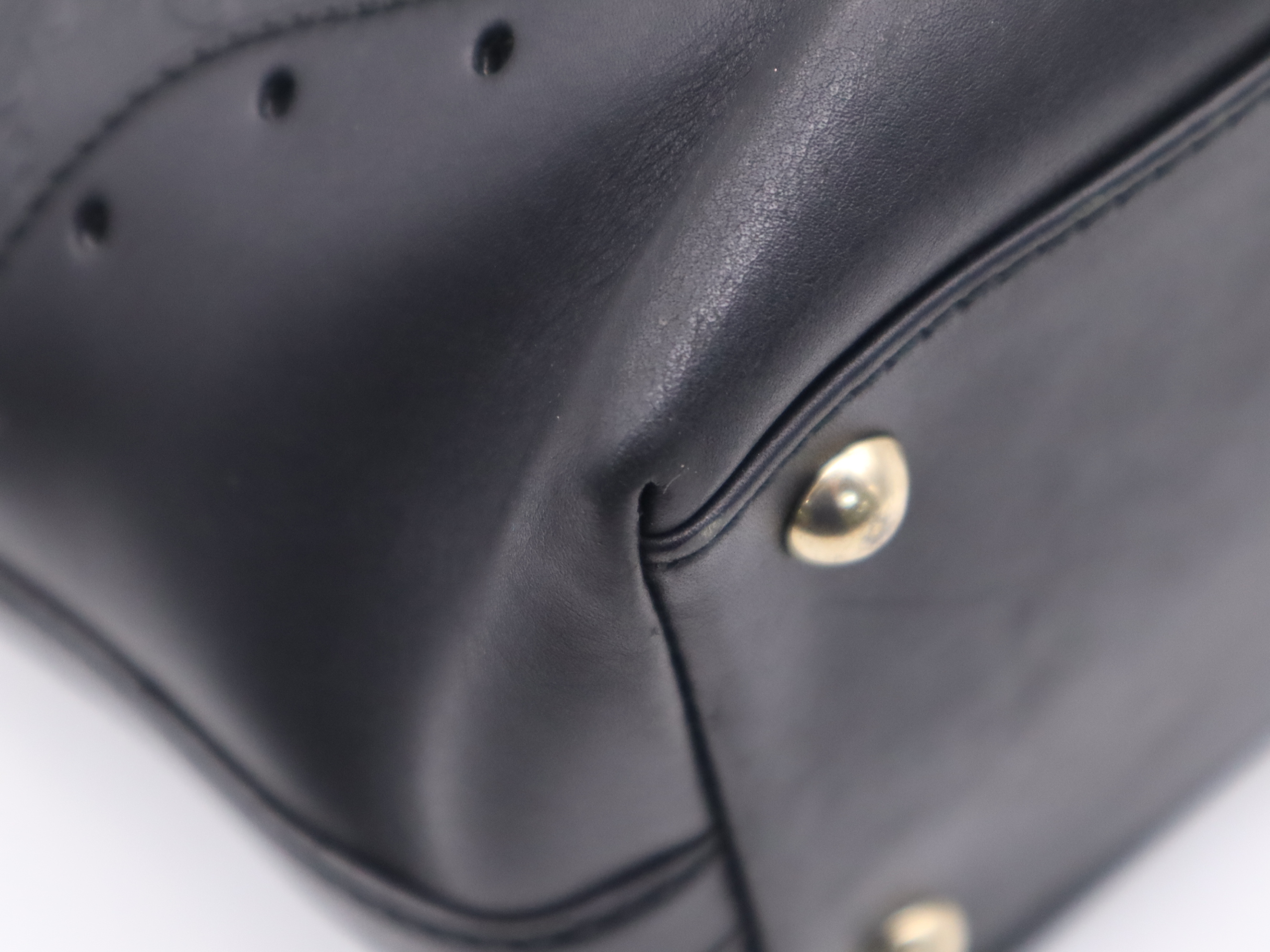 145993 Leather Guccissima Horsebit Tote Bag, Black with Gold Hardware, Includes Dust Bag. — view 11