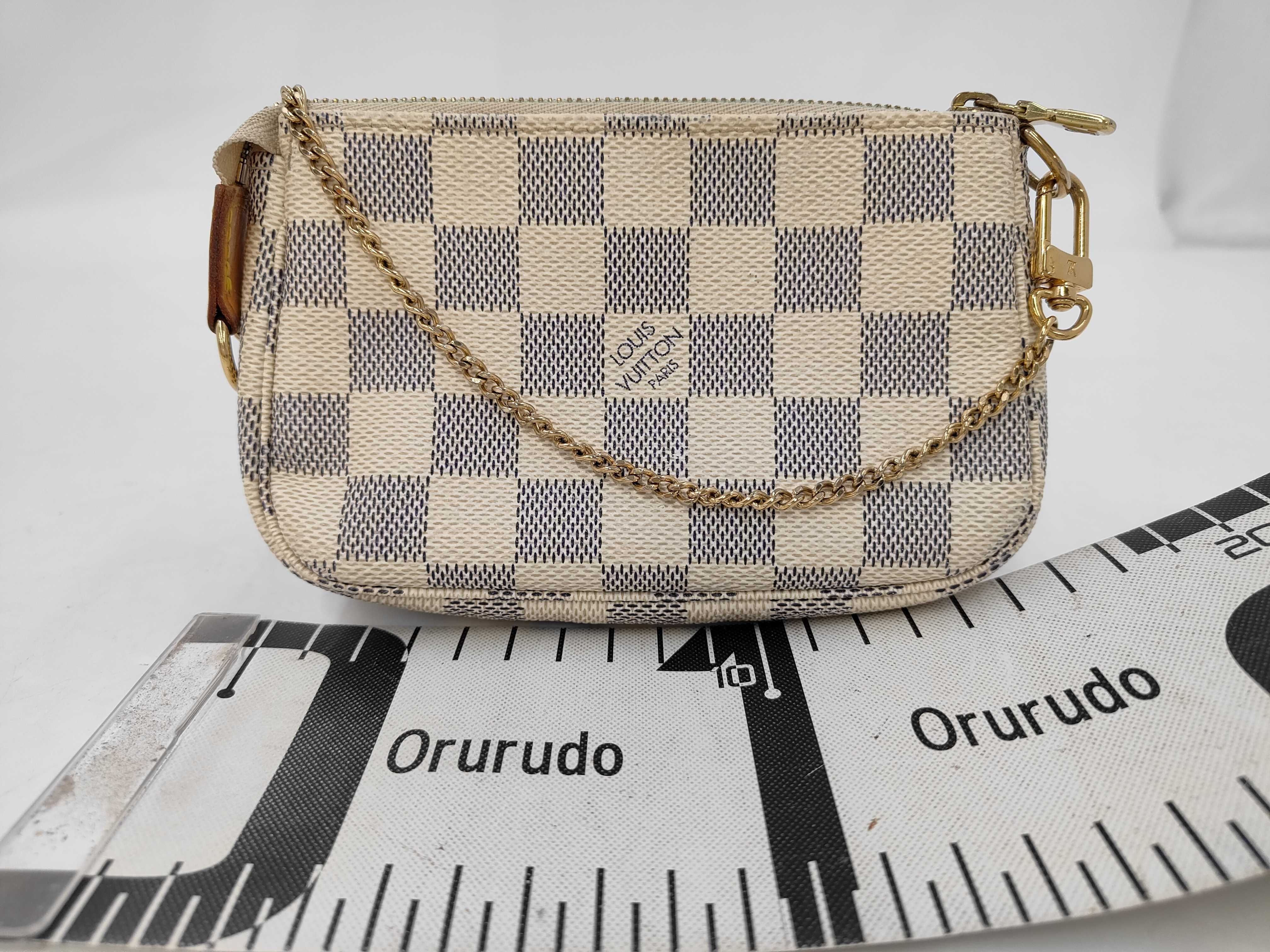 Damier Azur Louis Vuitton N58010 Mini Pochette Accessoires Damier Azur Pouch Handbag Pouch — view 2