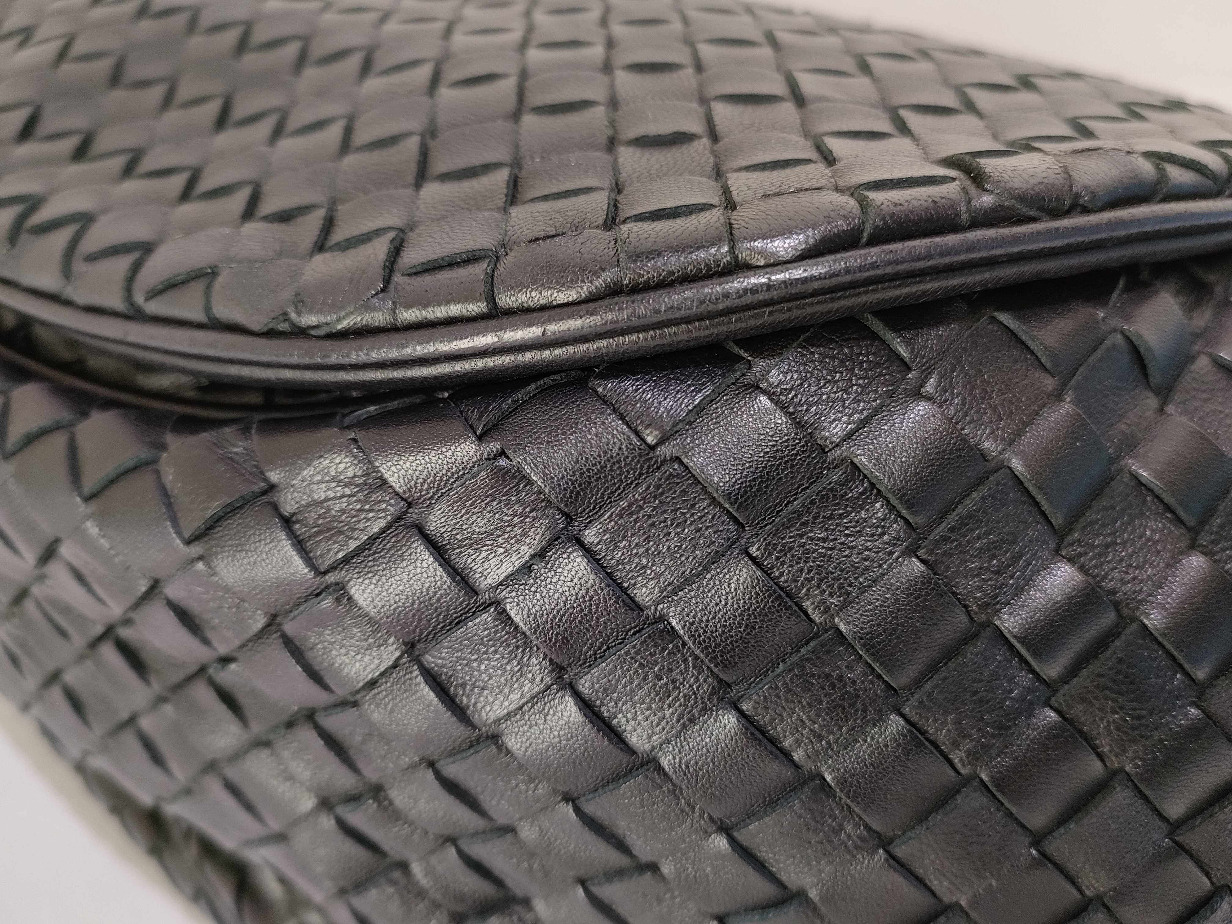 PH- Nappa Intrecciato Messenger Bag Black Leather Shoulder Bag — view 6