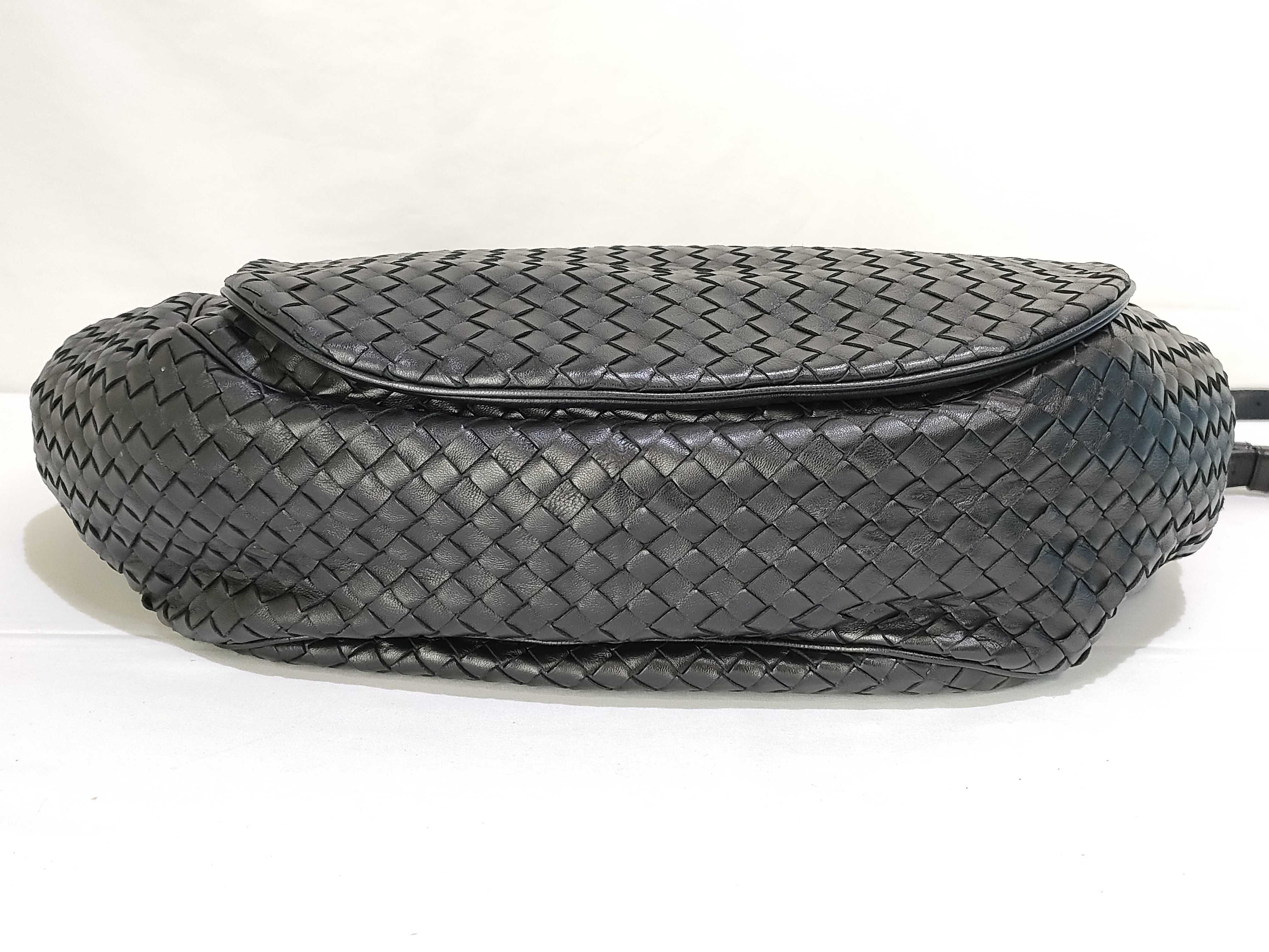 PH- Nappa Intrecciato Messenger Bag Black Leather Shoulder Bag — view 7