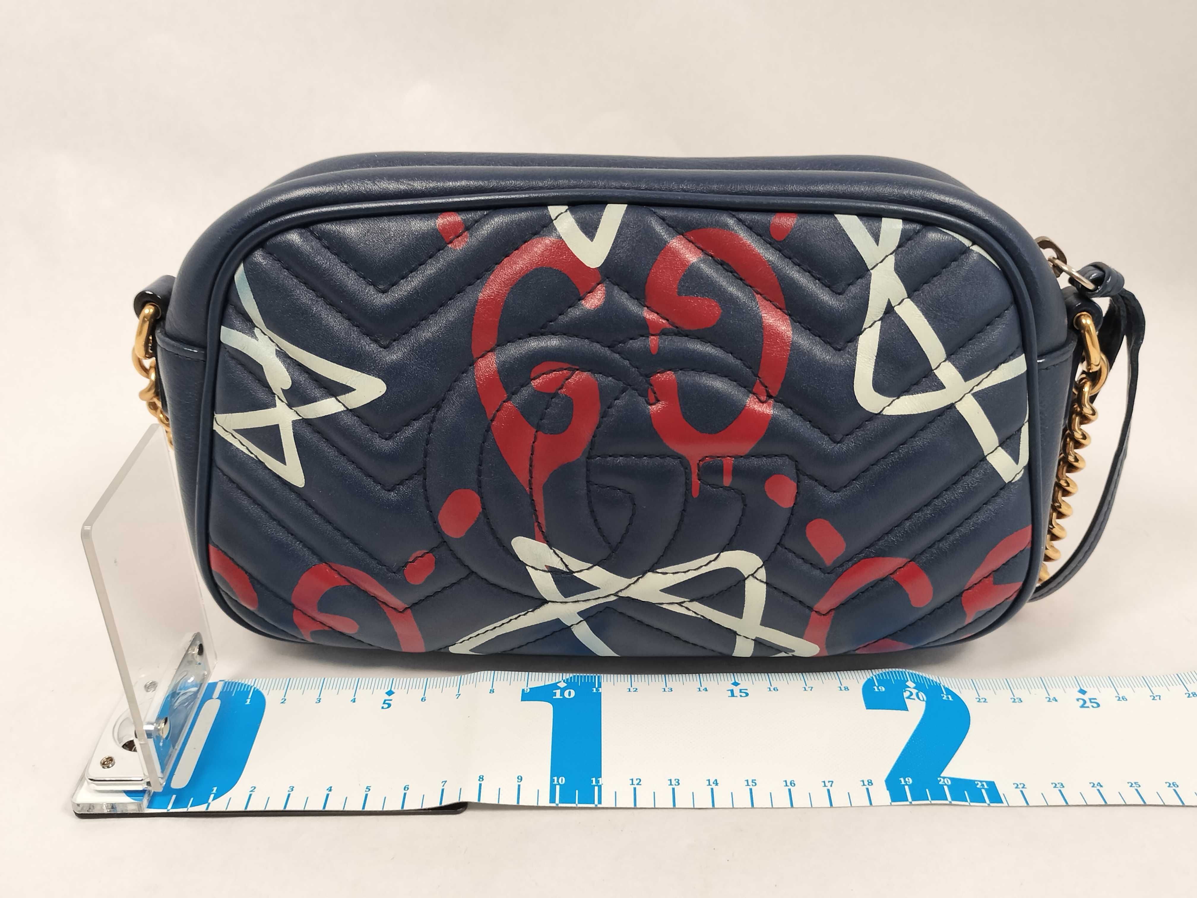 GG Marmont Navy Chain Shoulder Bag 447632 — view 2