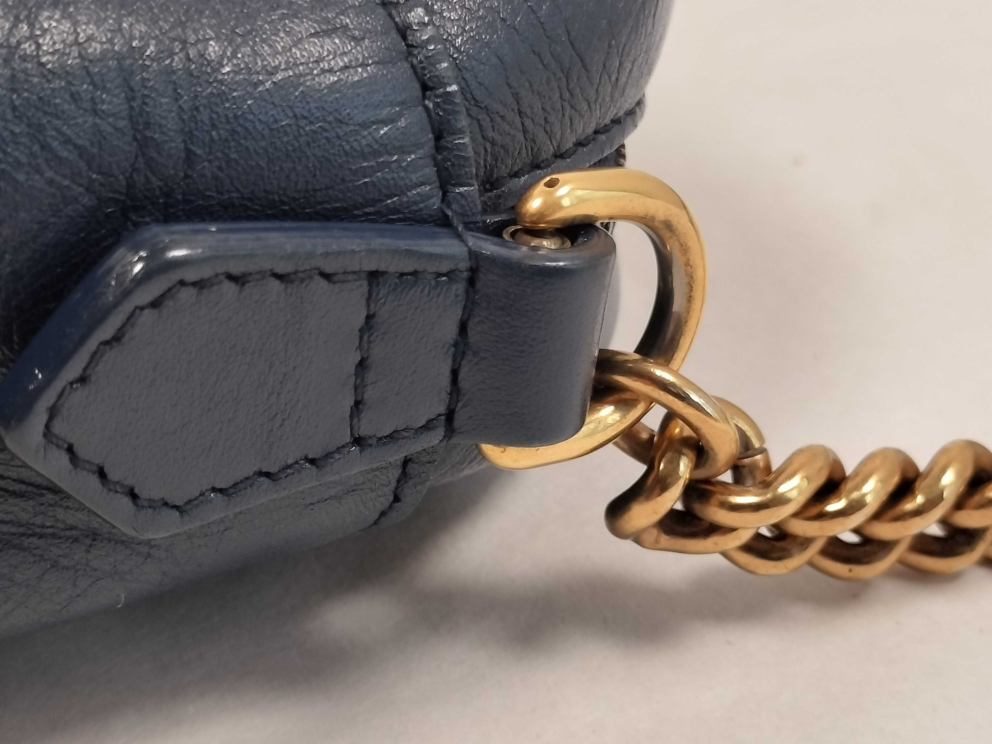GG Marmont Navy Chain Shoulder Bag 447632 — view 5