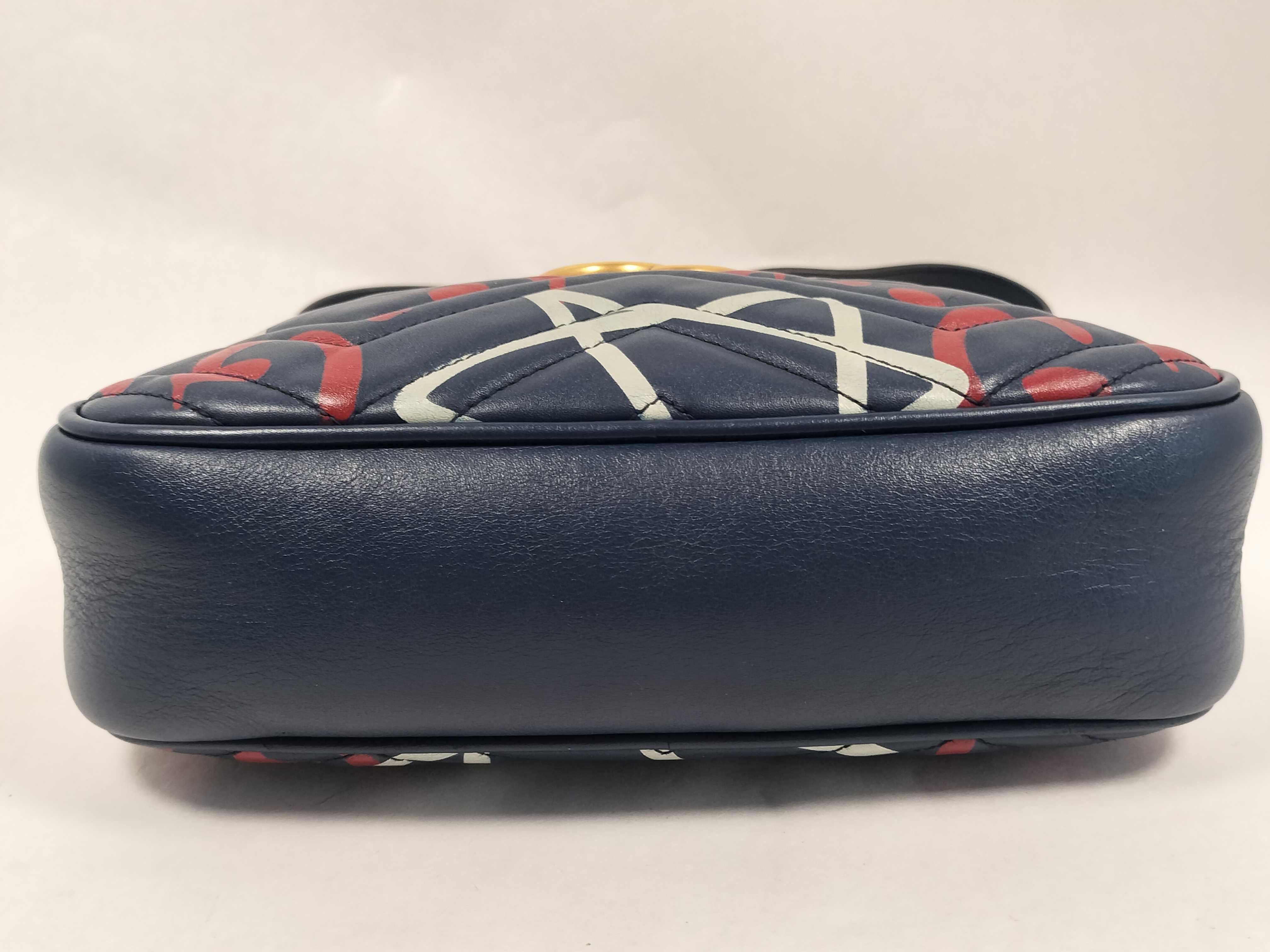 GG Marmont Navy Chain Shoulder Bag 447632 — view 7