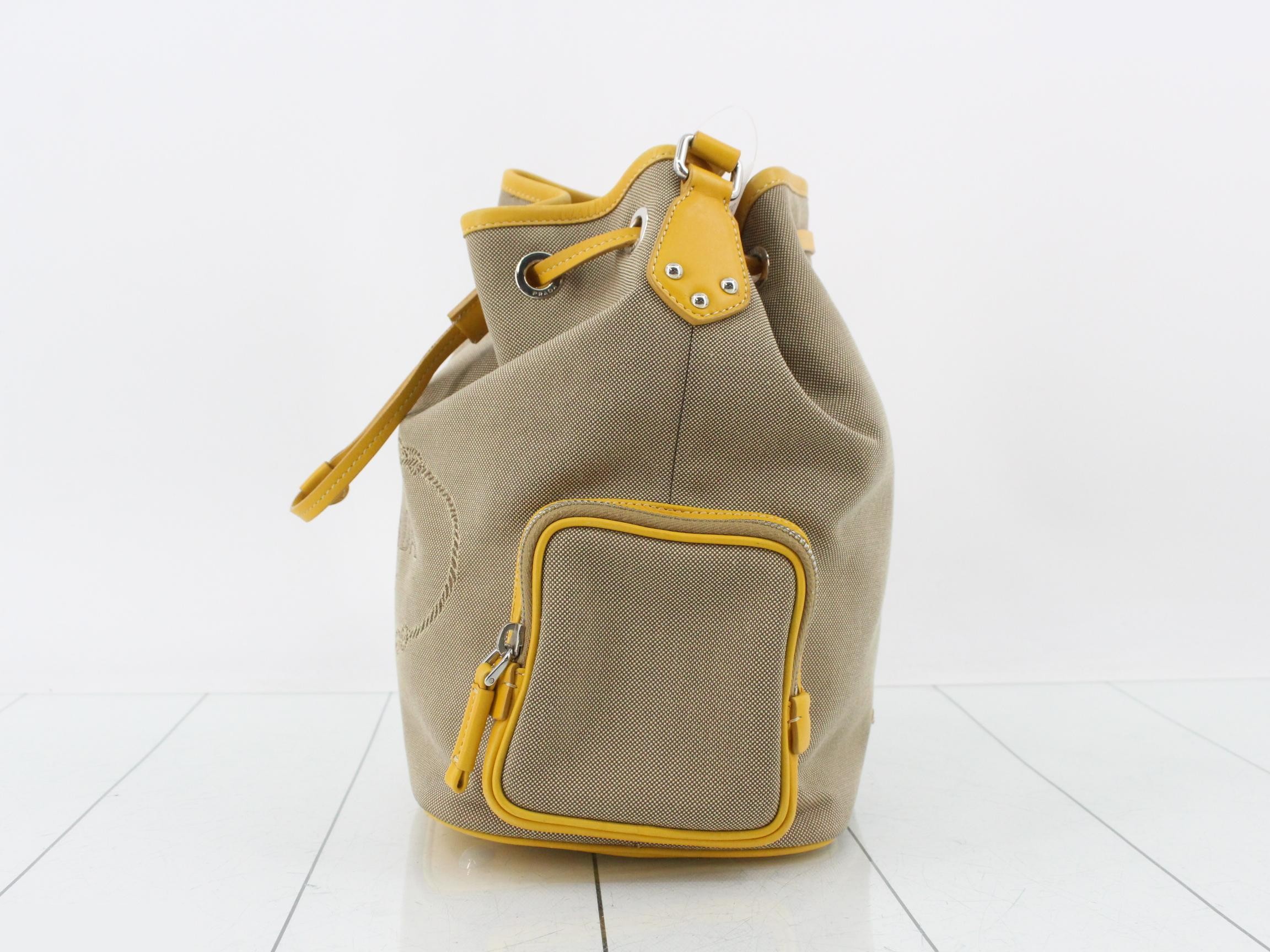 Canvas drawstring shoulder bag — view 3