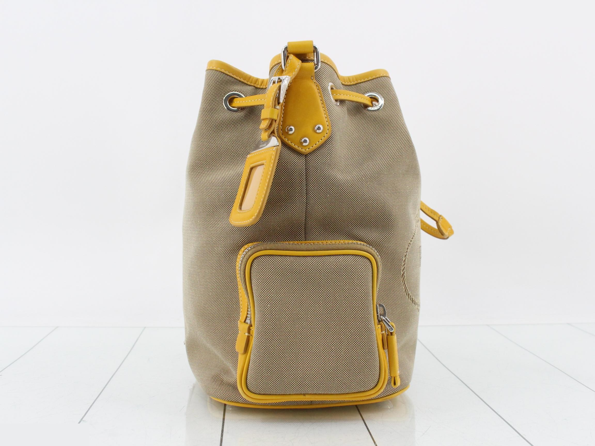 Canvas drawstring shoulder bag — view 4