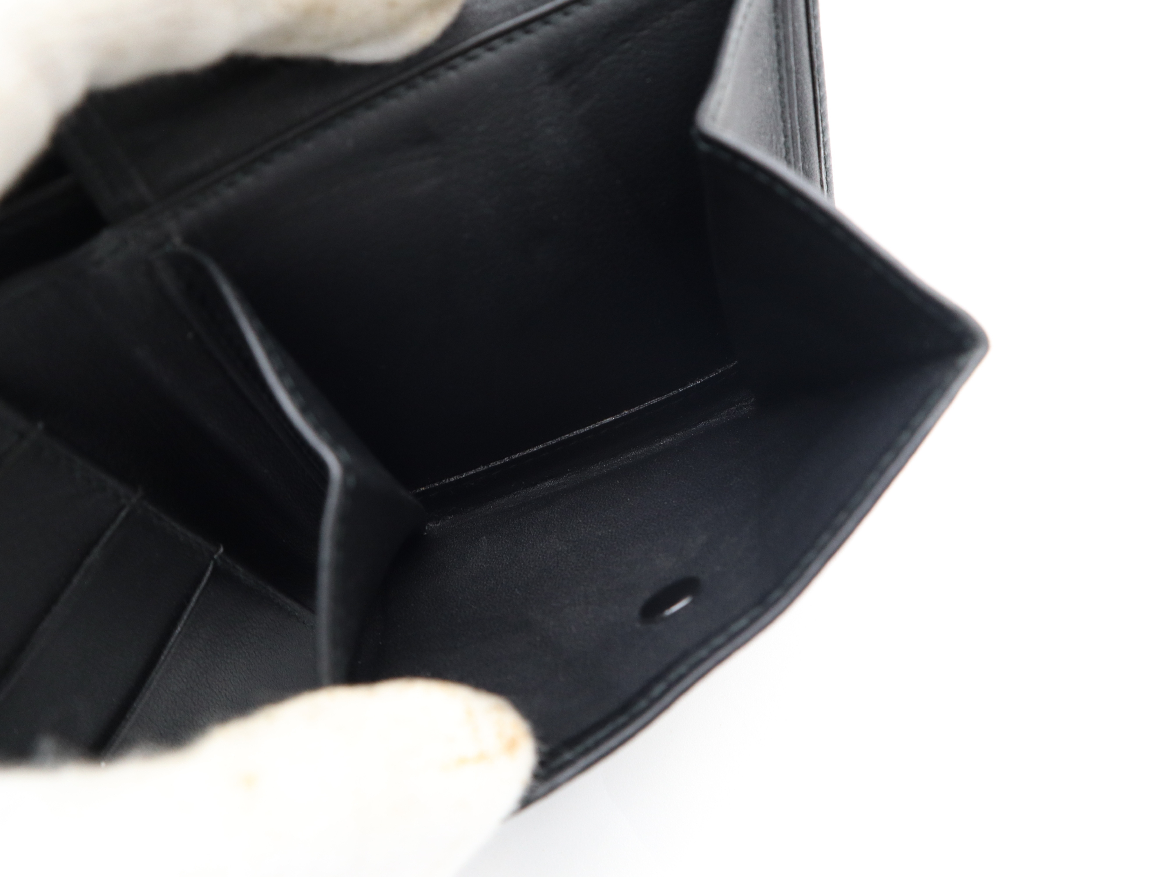 Anagram Bi-fold Wallet, Leather, Black — view 11