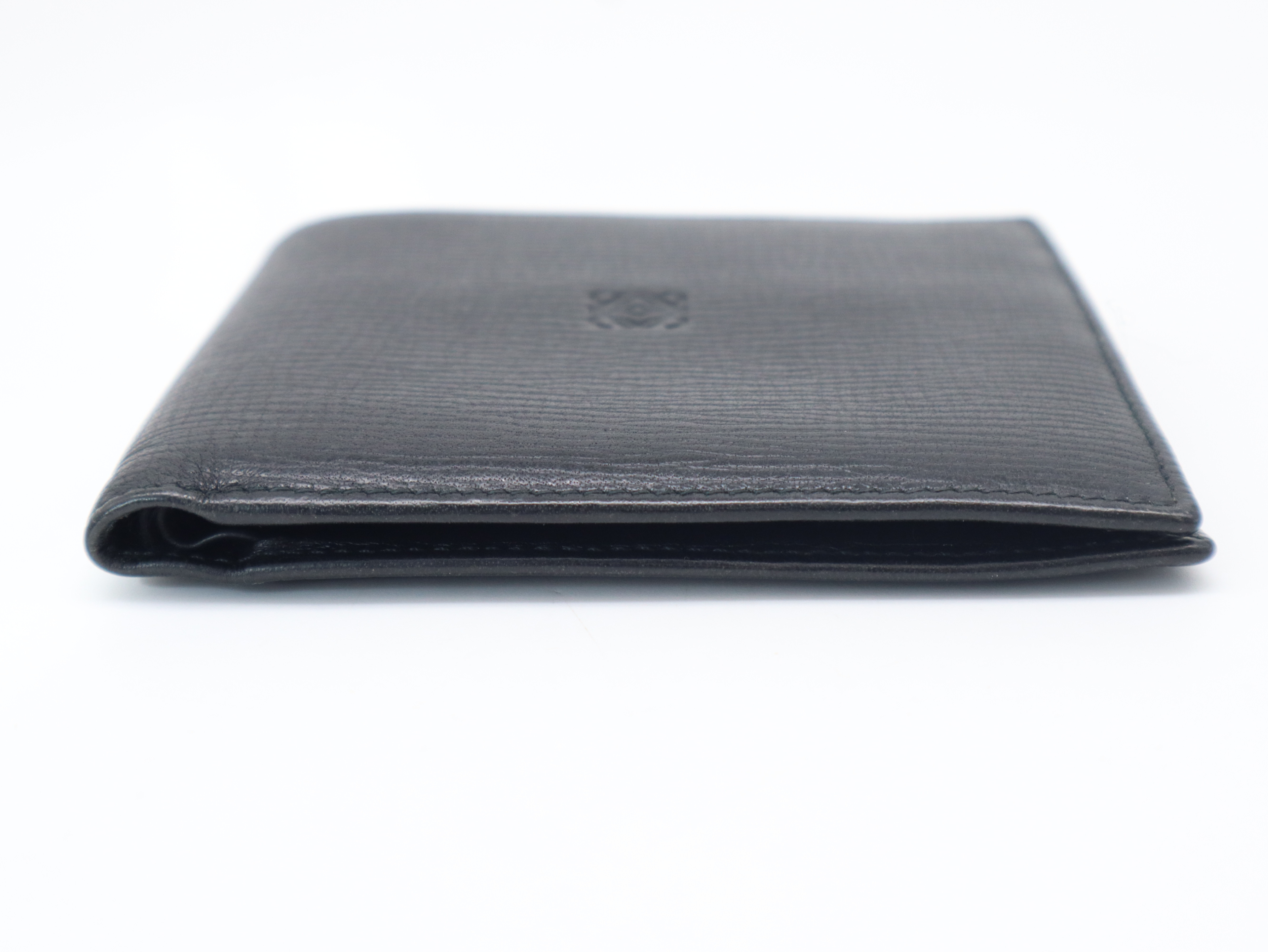 Anagram Bi-fold Wallet, Leather, Black — view 3