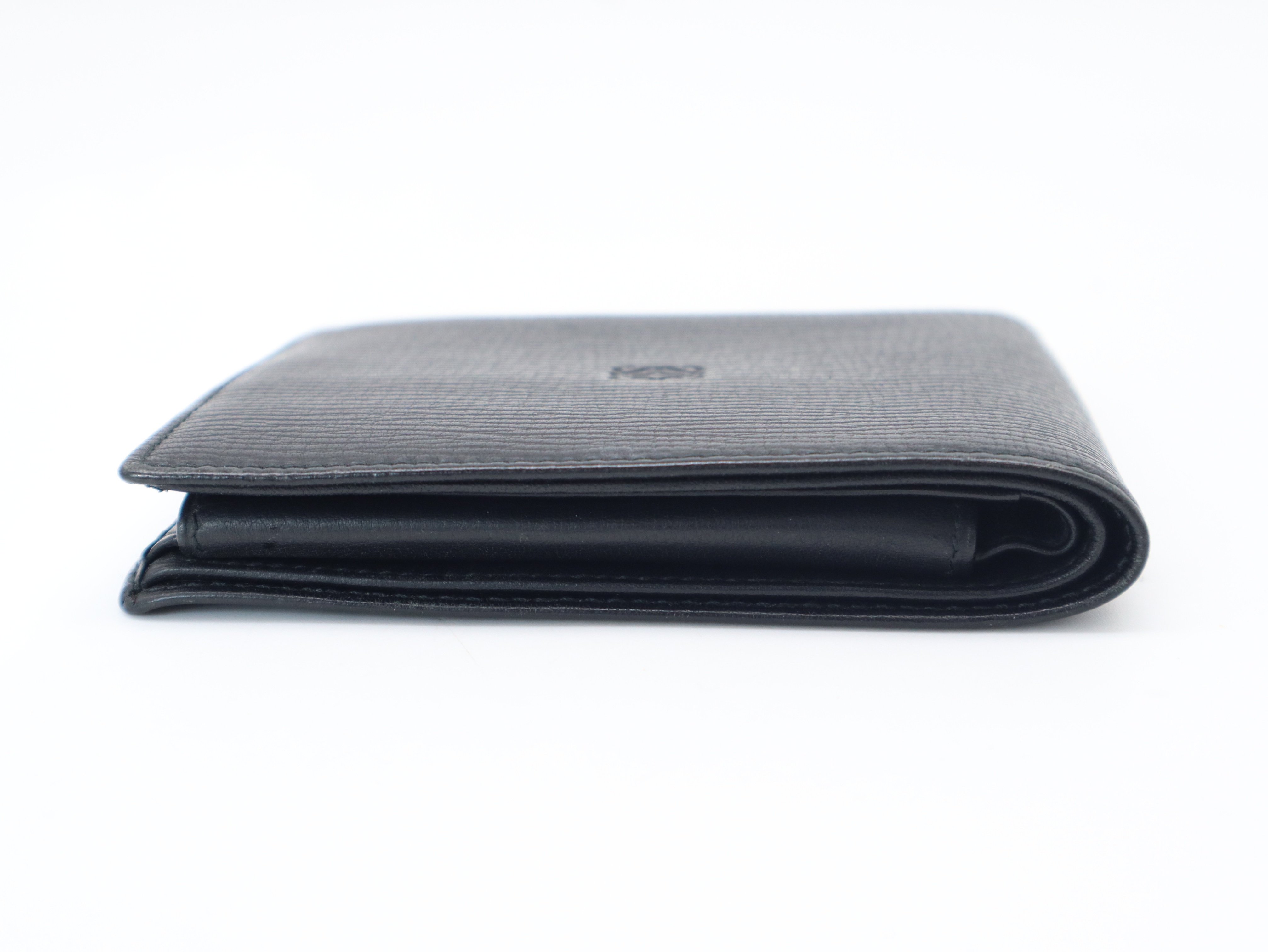 Anagram Bi-fold Wallet, Leather, Black — view 4