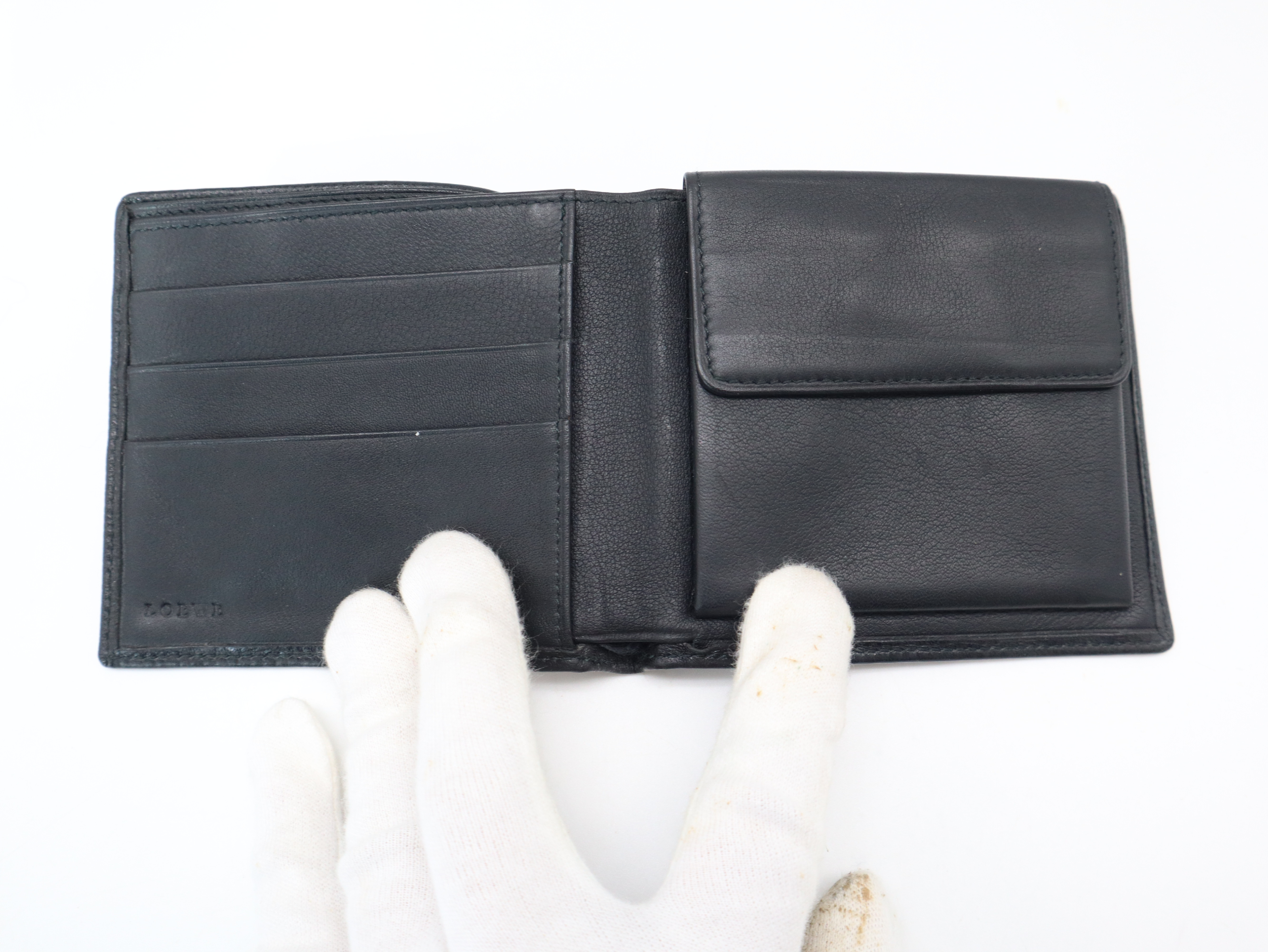Anagram Bi-fold Wallet, Leather, Black — view 8