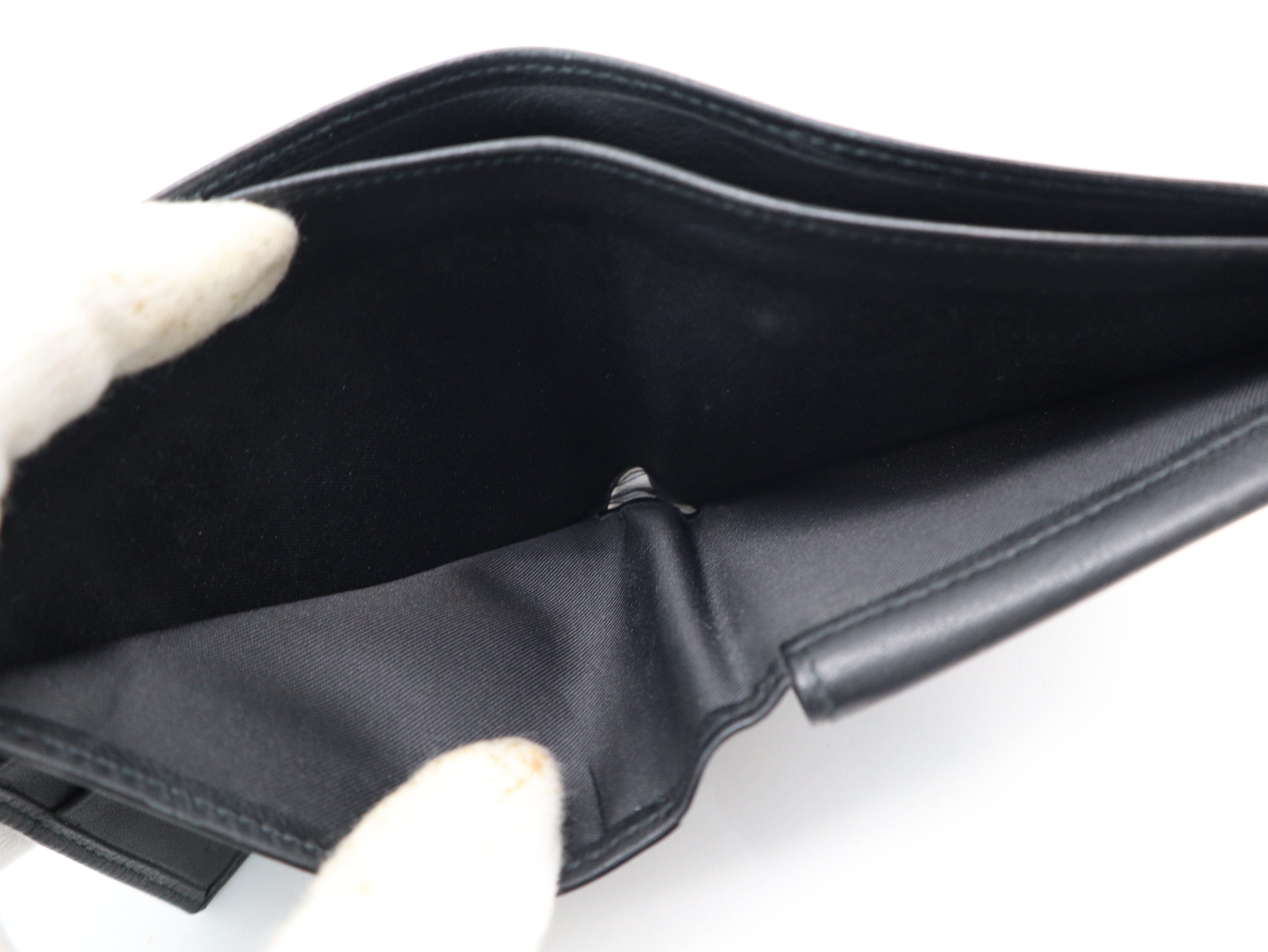 Anagram Bi-fold Wallet, Leather, Black — view 10