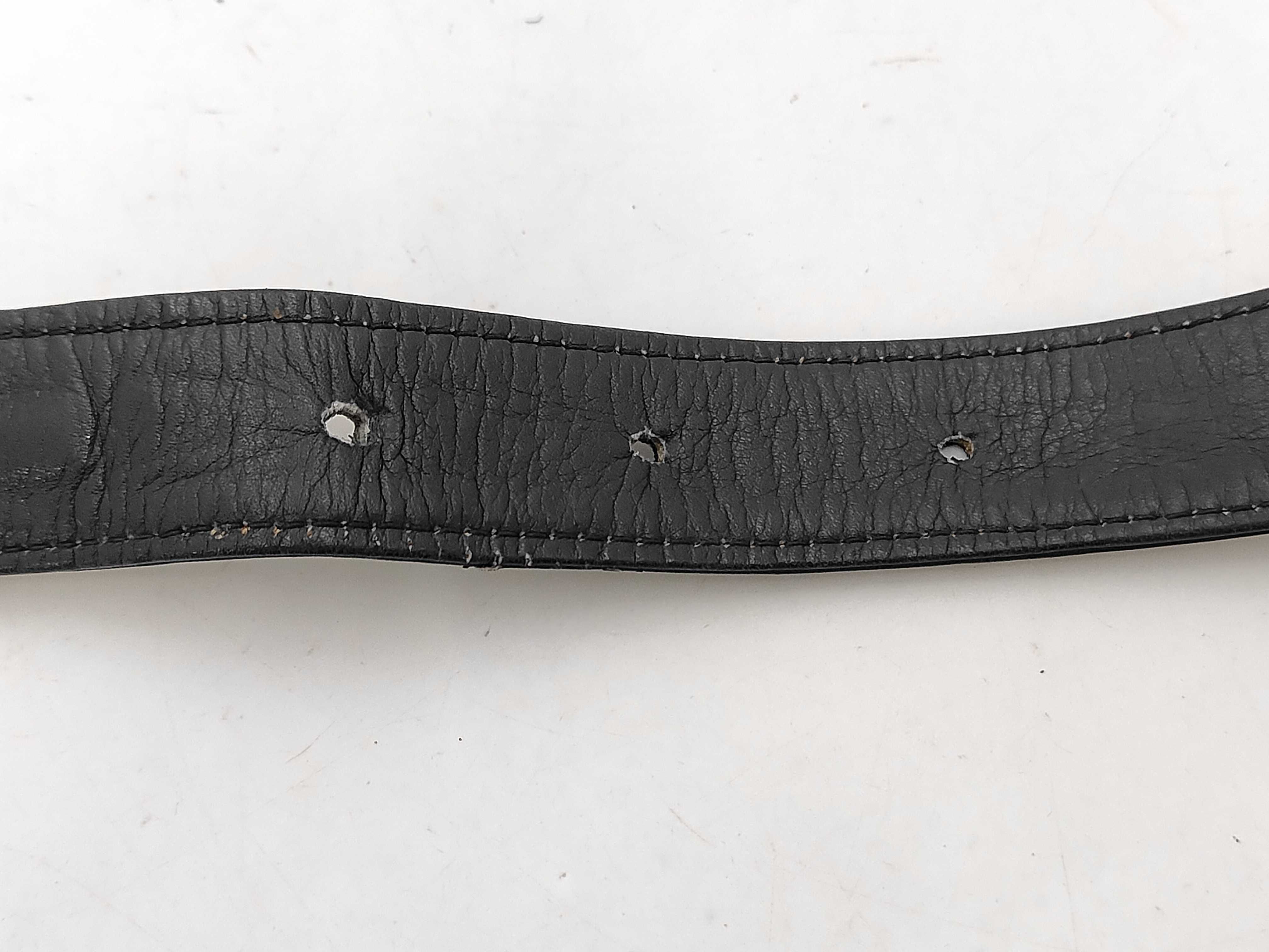 Chain Leather Belt (Black x Gold) — view 5