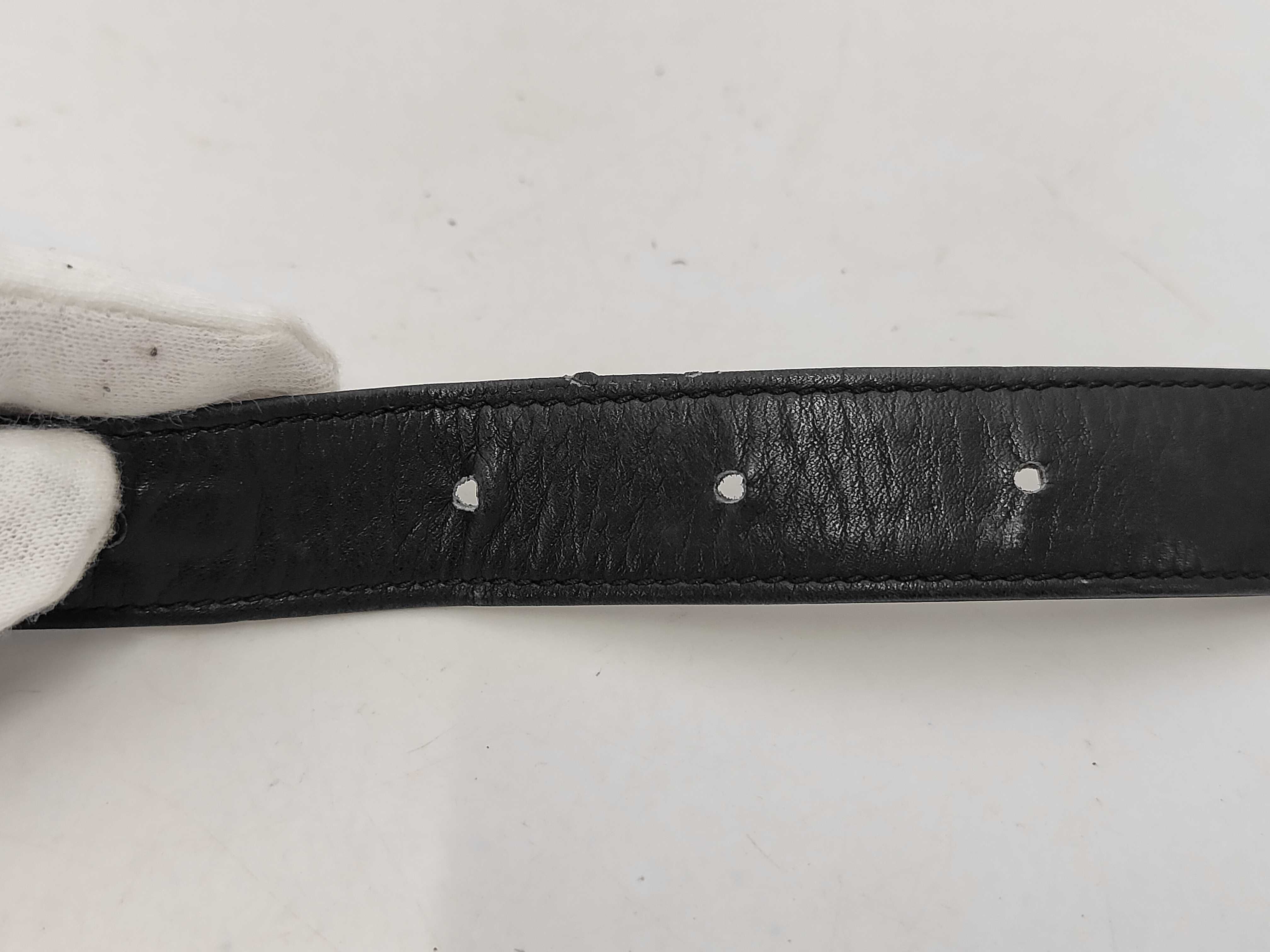 Chain Leather Belt (Black x Gold) — view 6