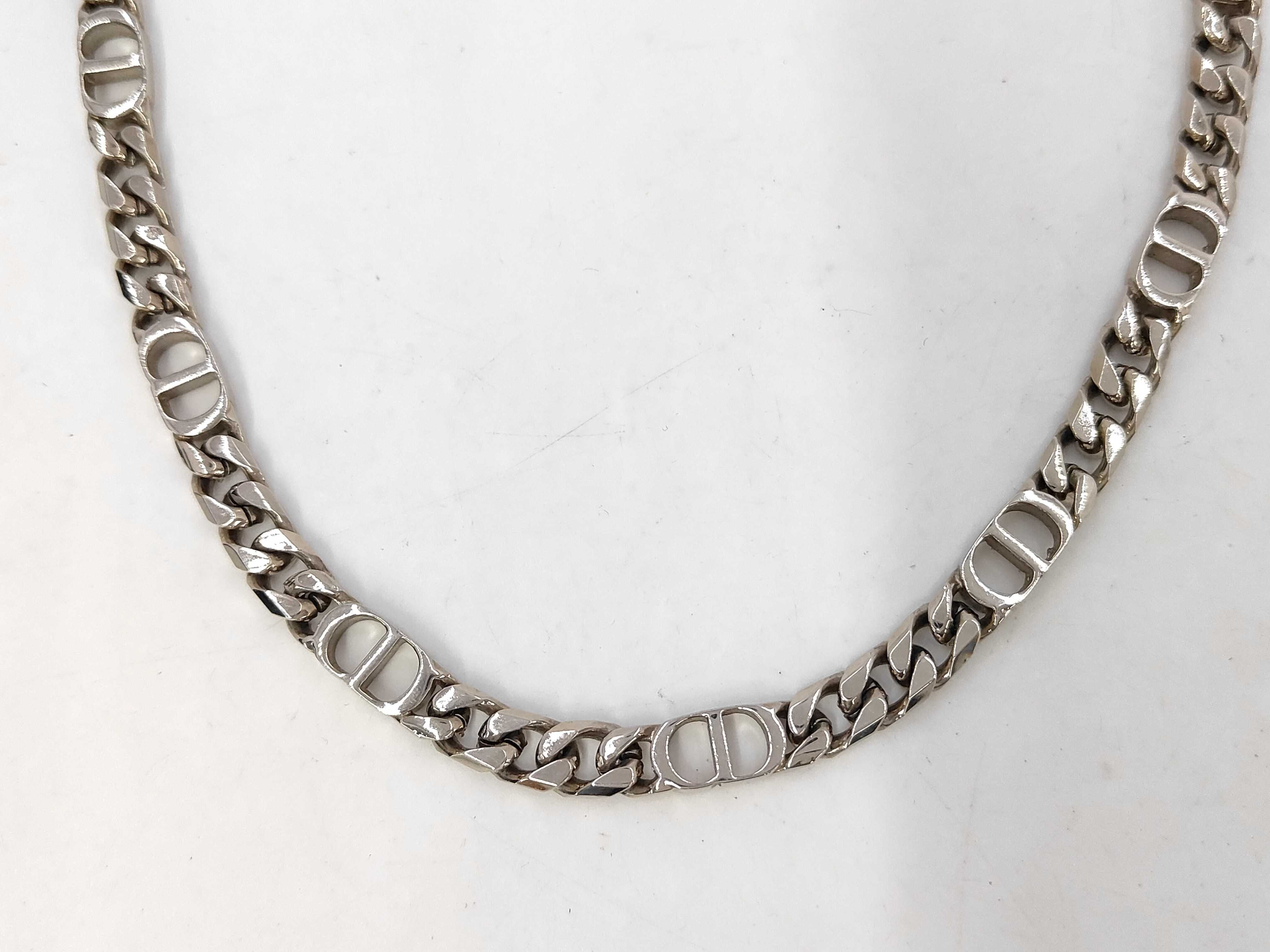 CD Logo Chain Necklace, Silver Necklace — view 2