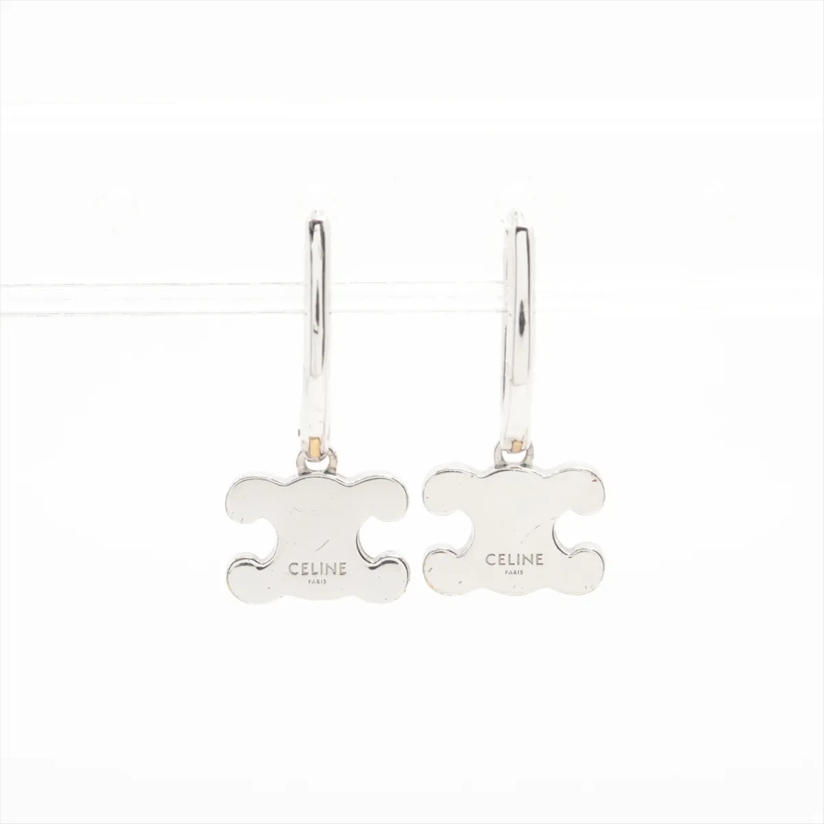 Triomphe STT1244 Earrings (for both ears) GP x Rhinestone Silver — view 2