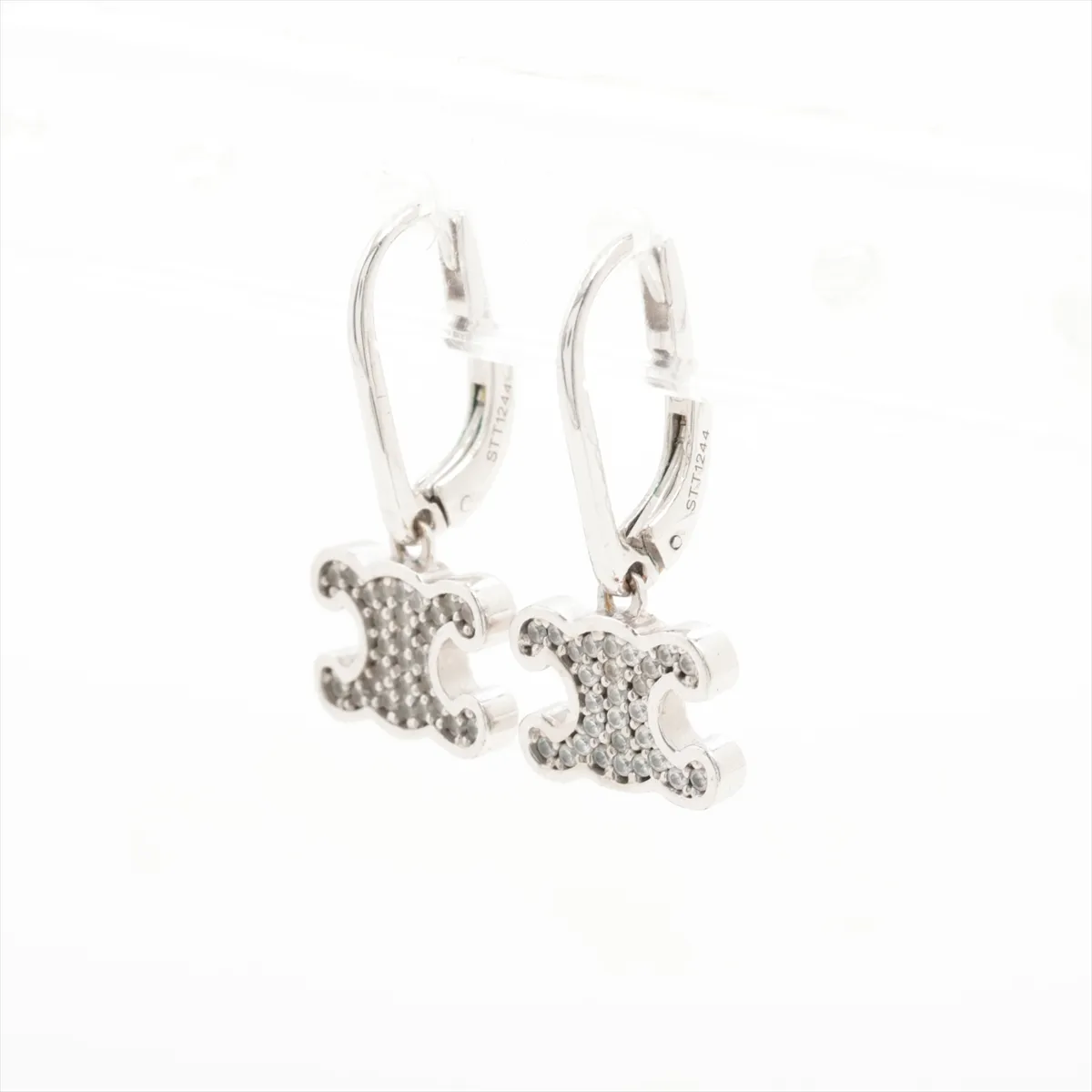 Triomphe STT1244 Earrings (for both ears) GP x Rhinestone Silver — view 3