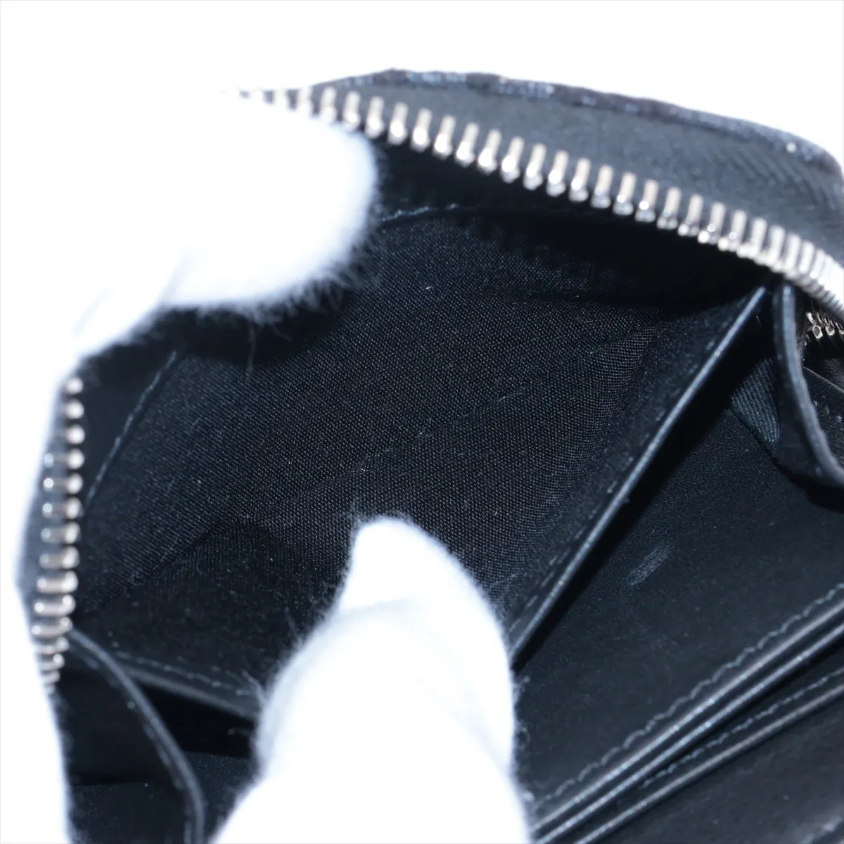 Oblique Canvas x Leather Coin Case Black — view 4
