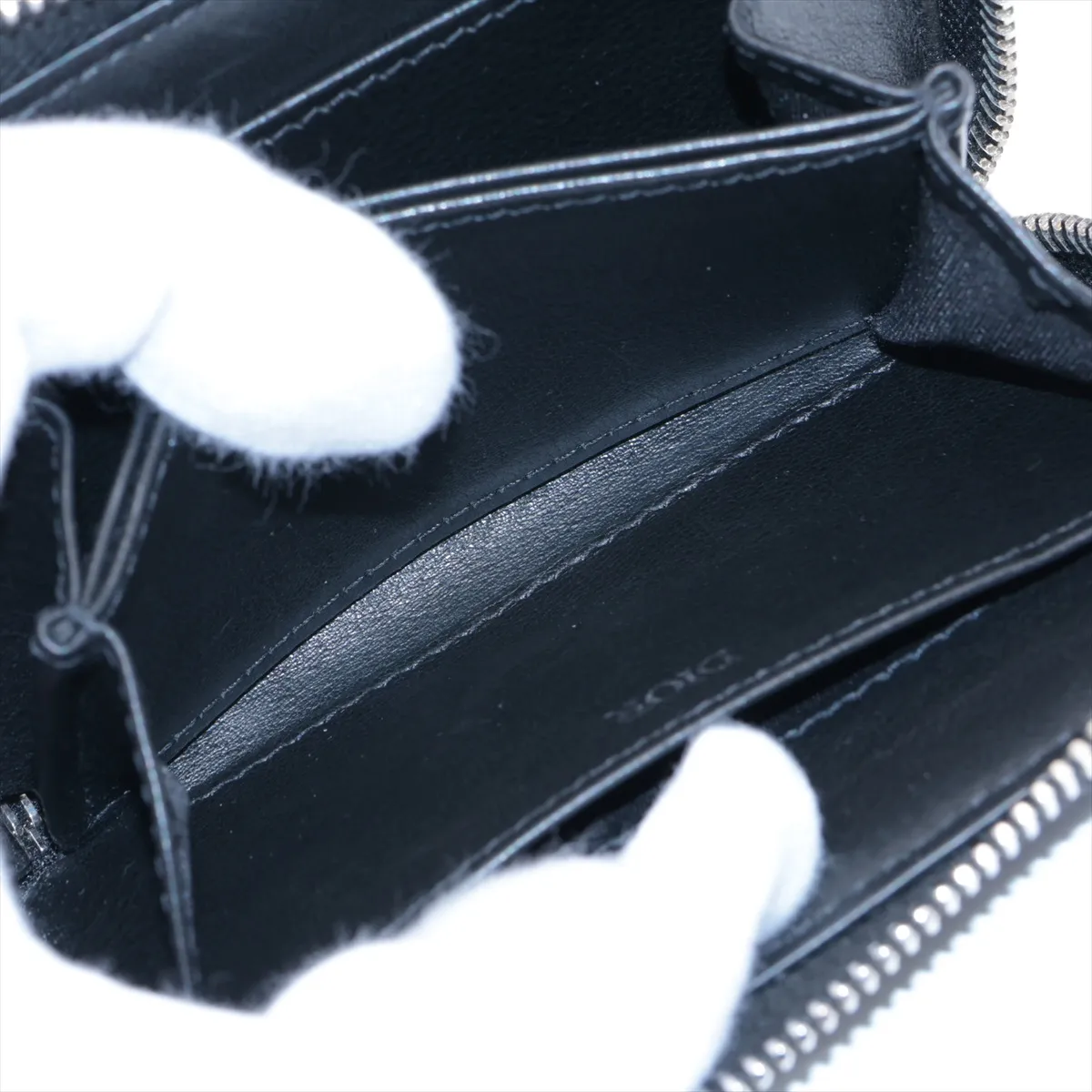 Oblique Canvas x Leather Coin Case Black — view 7