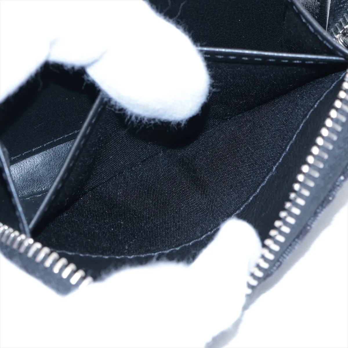 Oblique Canvas x Leather Coin Case Black — view 8