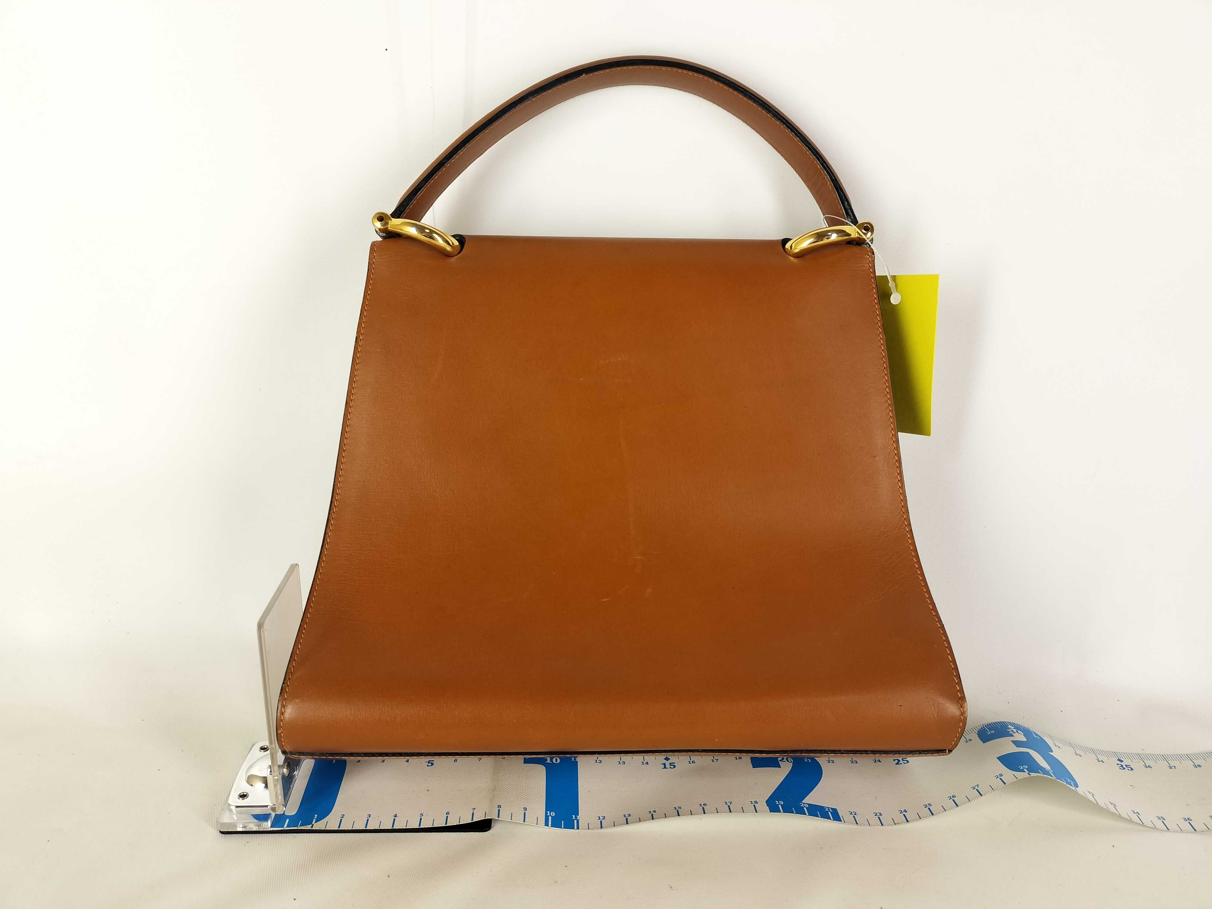 Double Flap Gancini Hardware Vintage Leather Handbag — view 2
