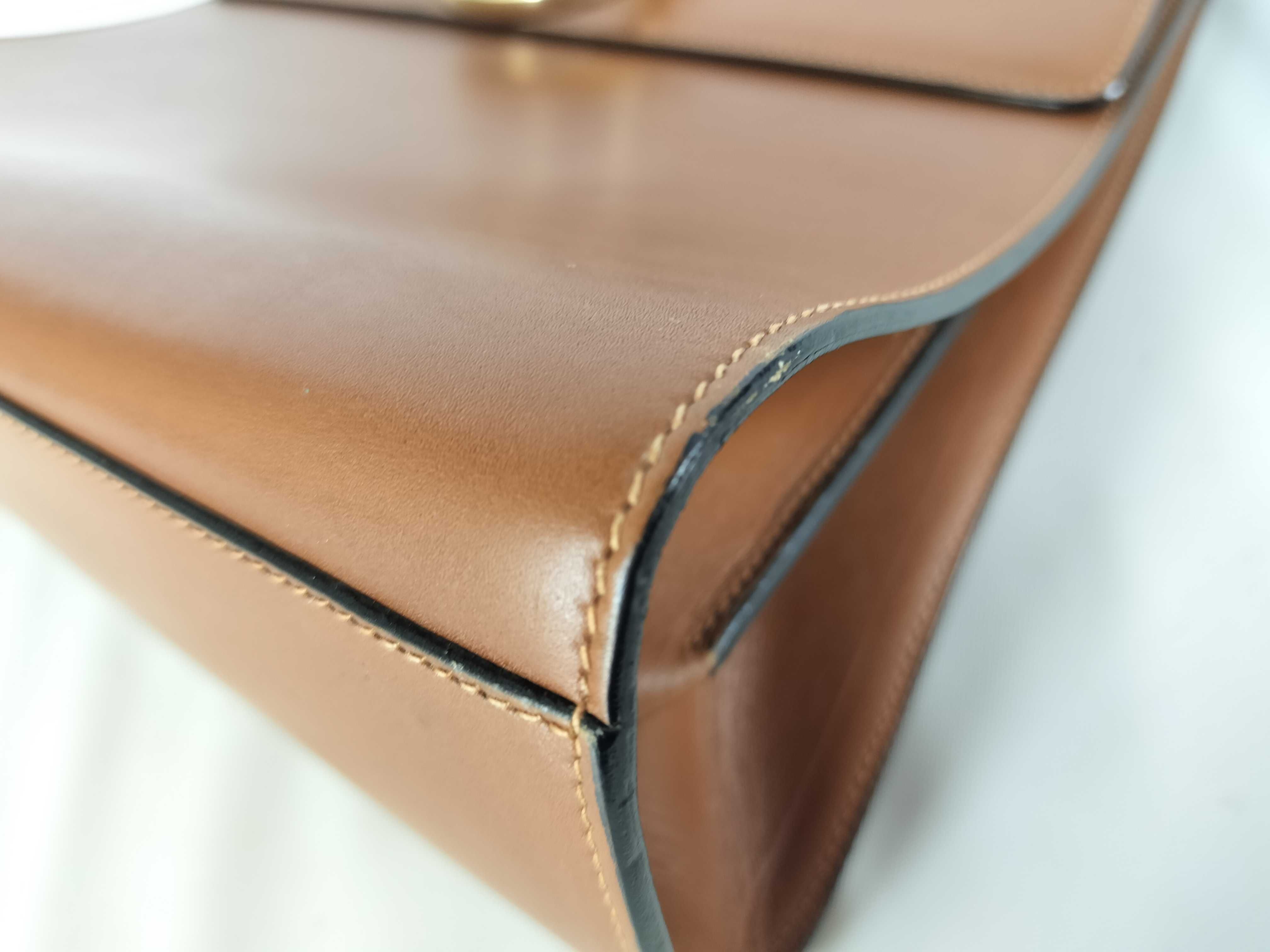 Double Flap Gancini Hardware Vintage Leather Handbag — view 6