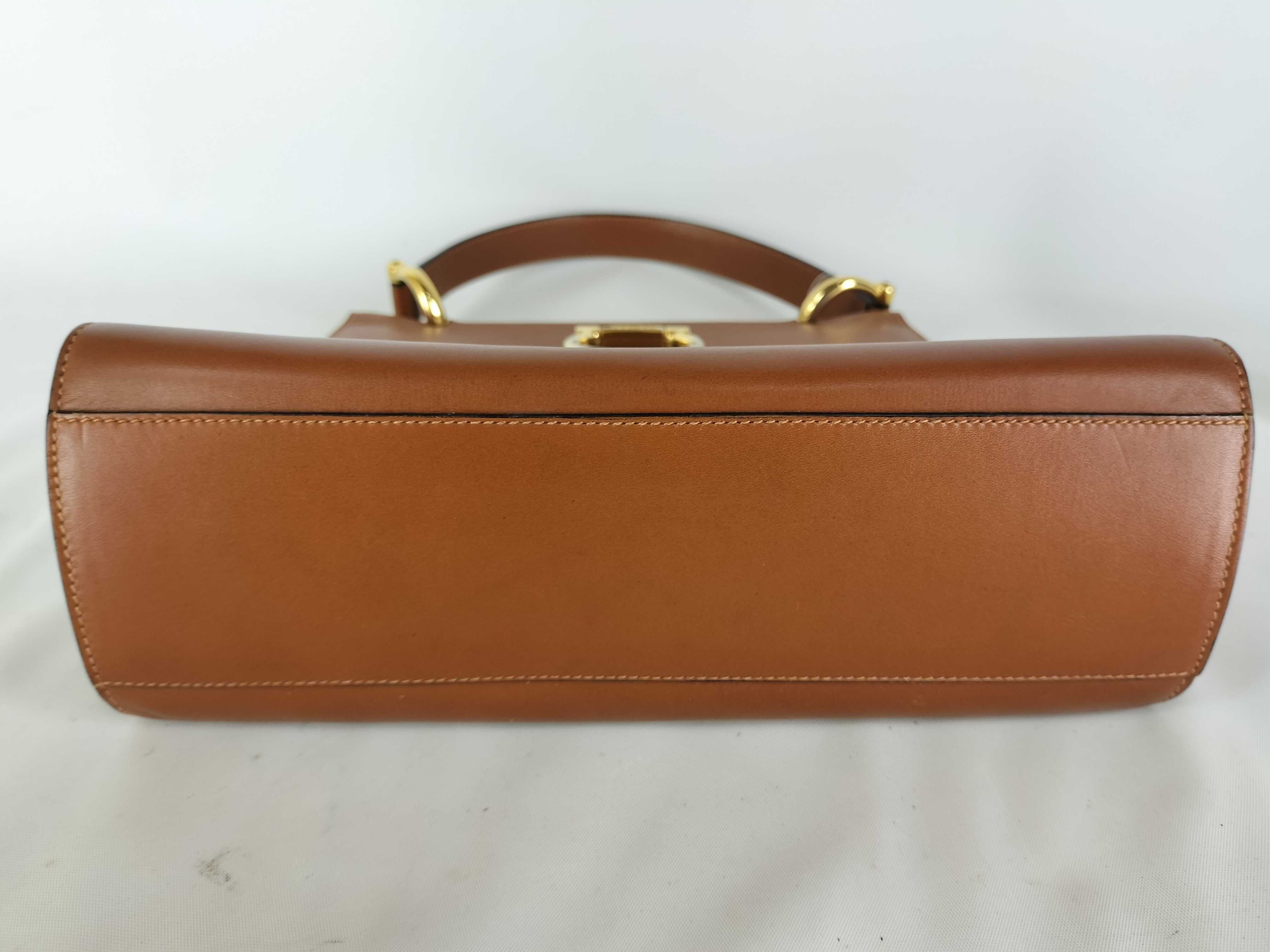 Double Flap Gancini Hardware Vintage Leather Handbag — view 7