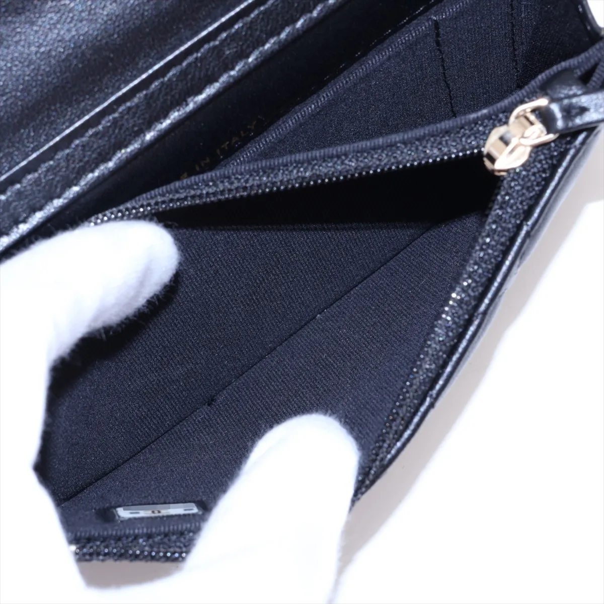 Matelassé Lambskin Chain Shoulder Bag, Black with Gold Hardware, UU066A94, Random Serial Number — view 7
