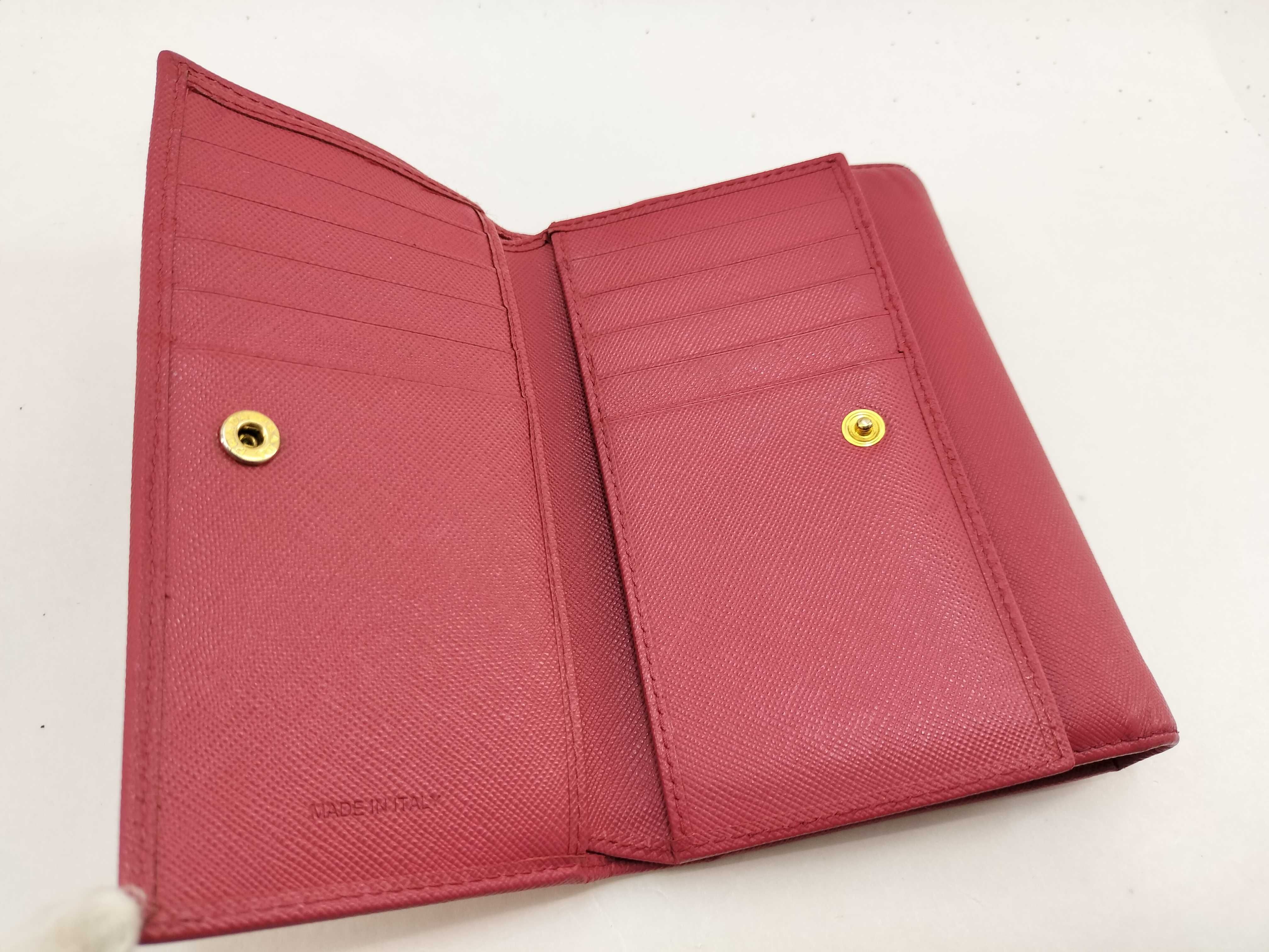 Saffiano Flap Medium Wallet Pink 1M1404 Wallet — view 11