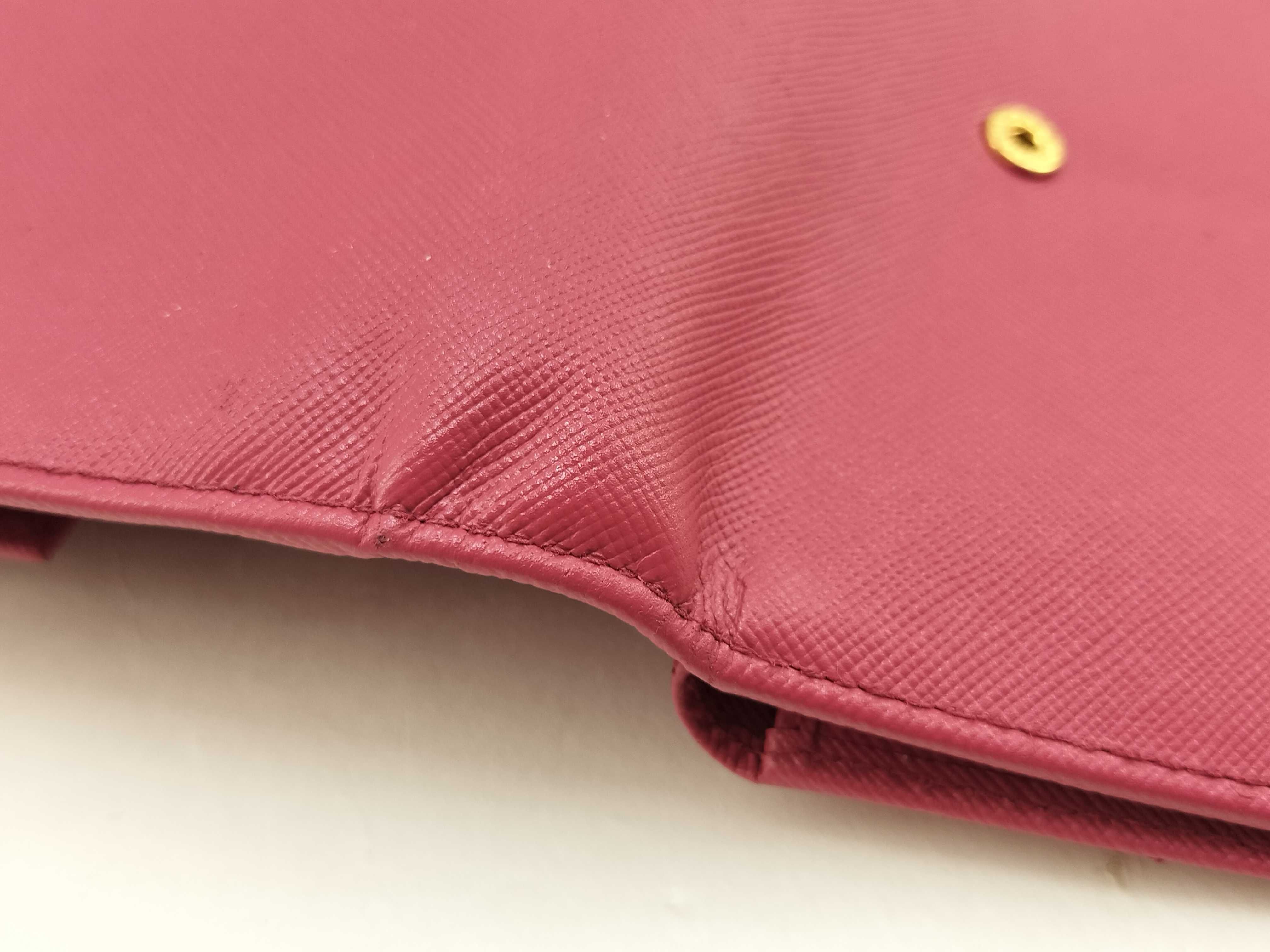 Saffiano Flap Medium Wallet Pink 1M1404 Wallet — view 14