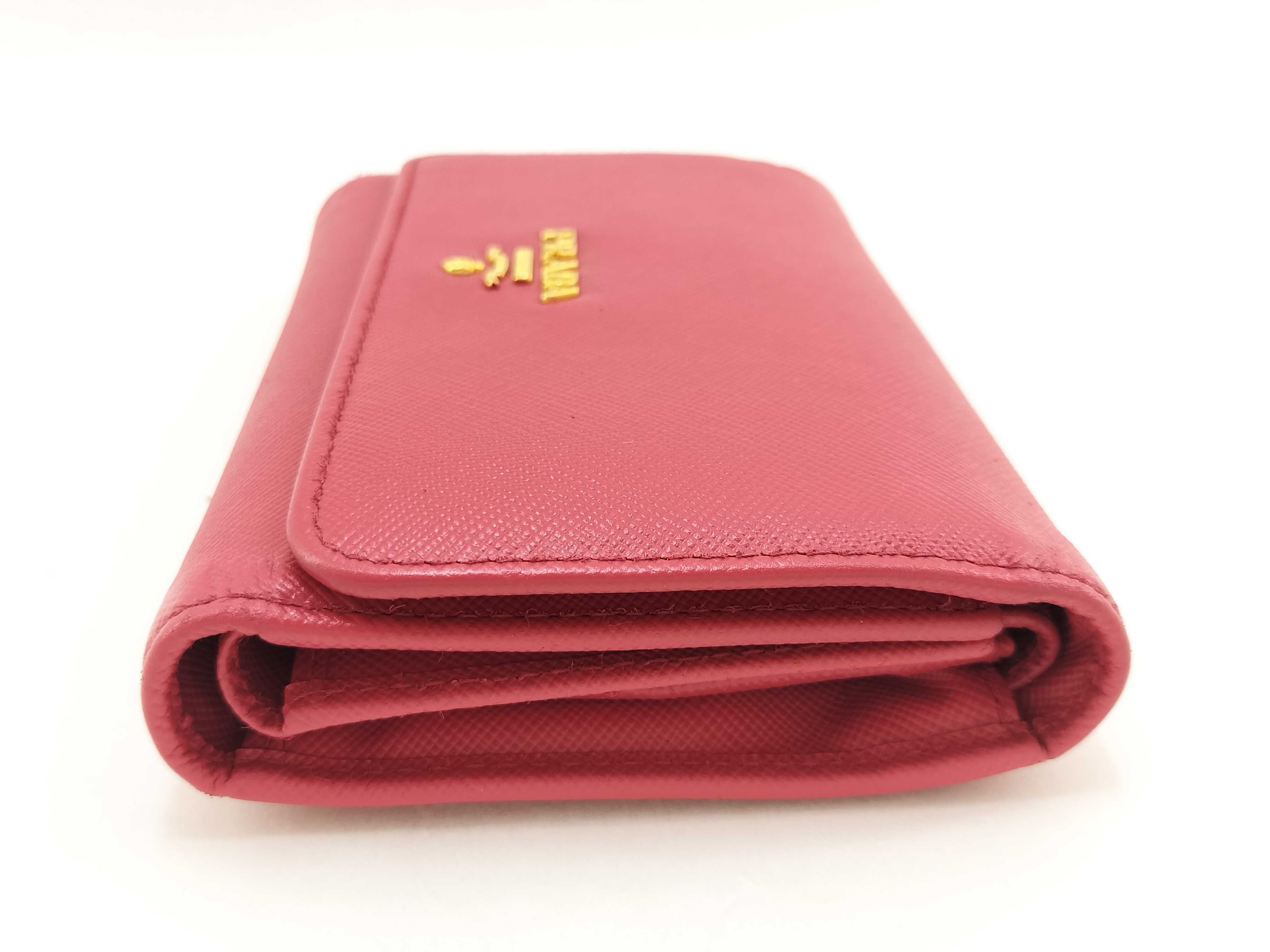 Saffiano Flap Medium Wallet Pink 1M1404 Wallet — view 3