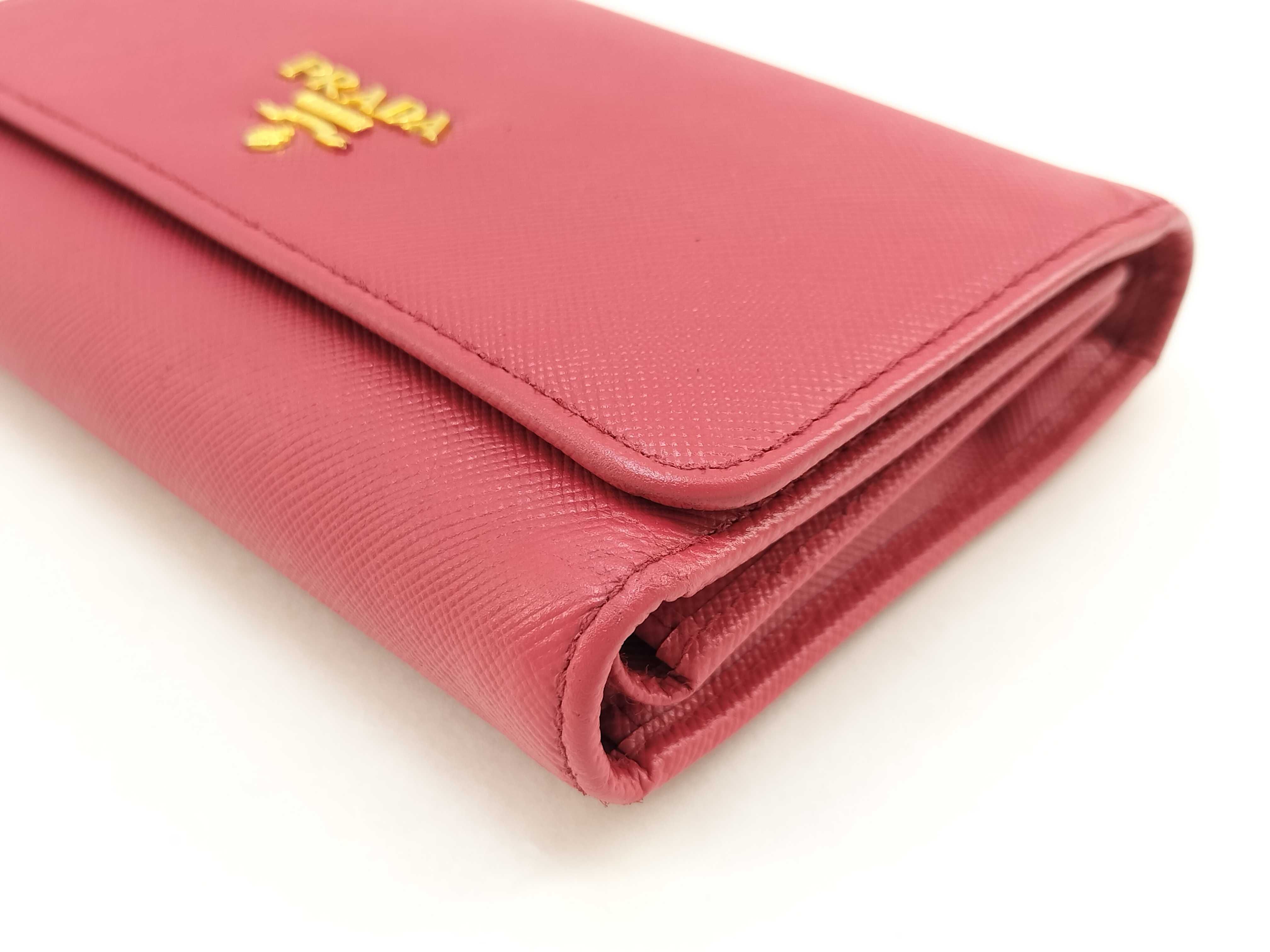 Saffiano Flap Medium Wallet Pink 1M1404 Wallet — view 4