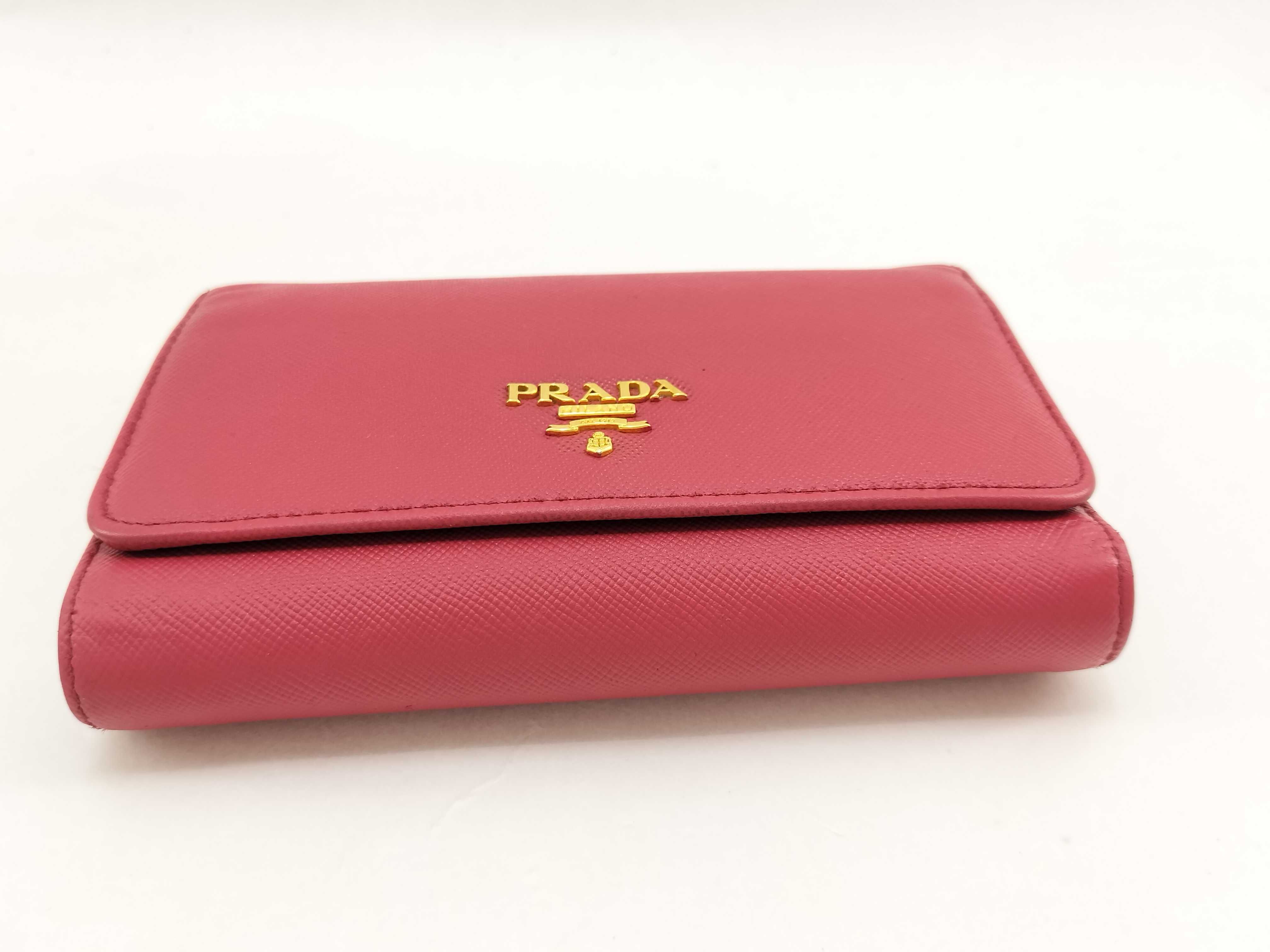 Saffiano Flap Medium Wallet Pink 1M1404 Wallet — view 5