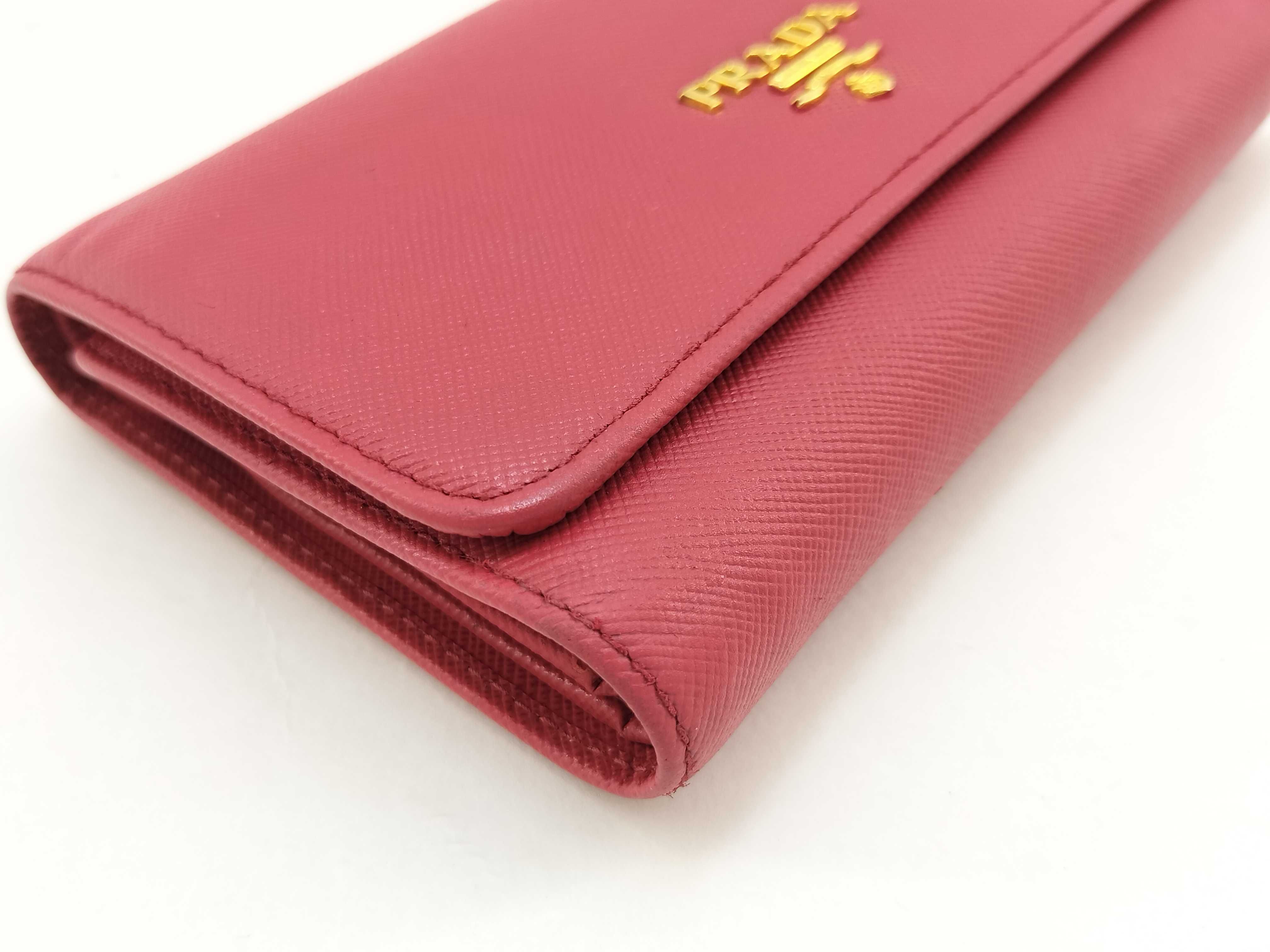 Saffiano Flap Medium Wallet Pink 1M1404 Wallet — view 6