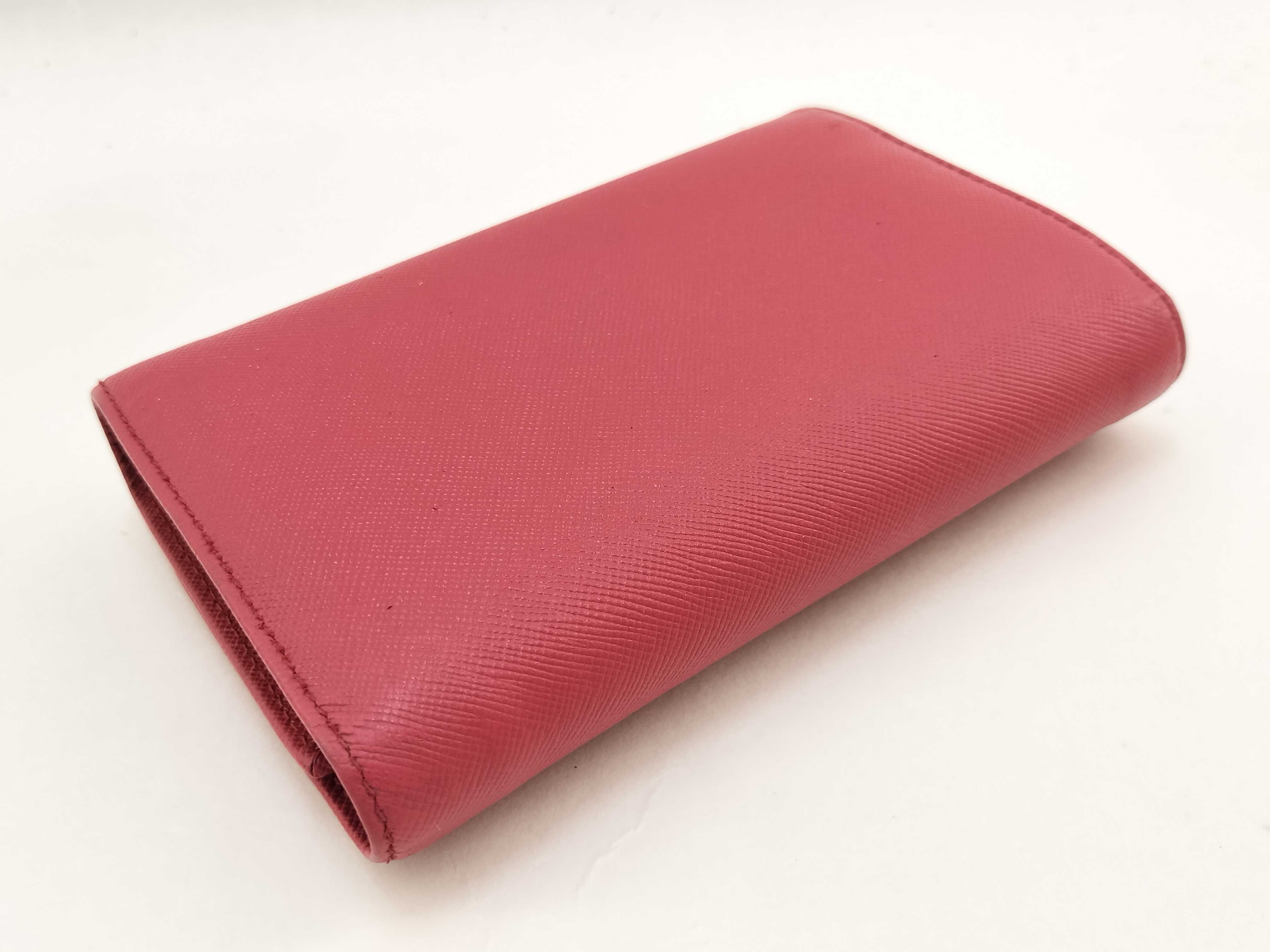 Saffiano Flap Medium Wallet Pink 1M1404 Wallet — view 7