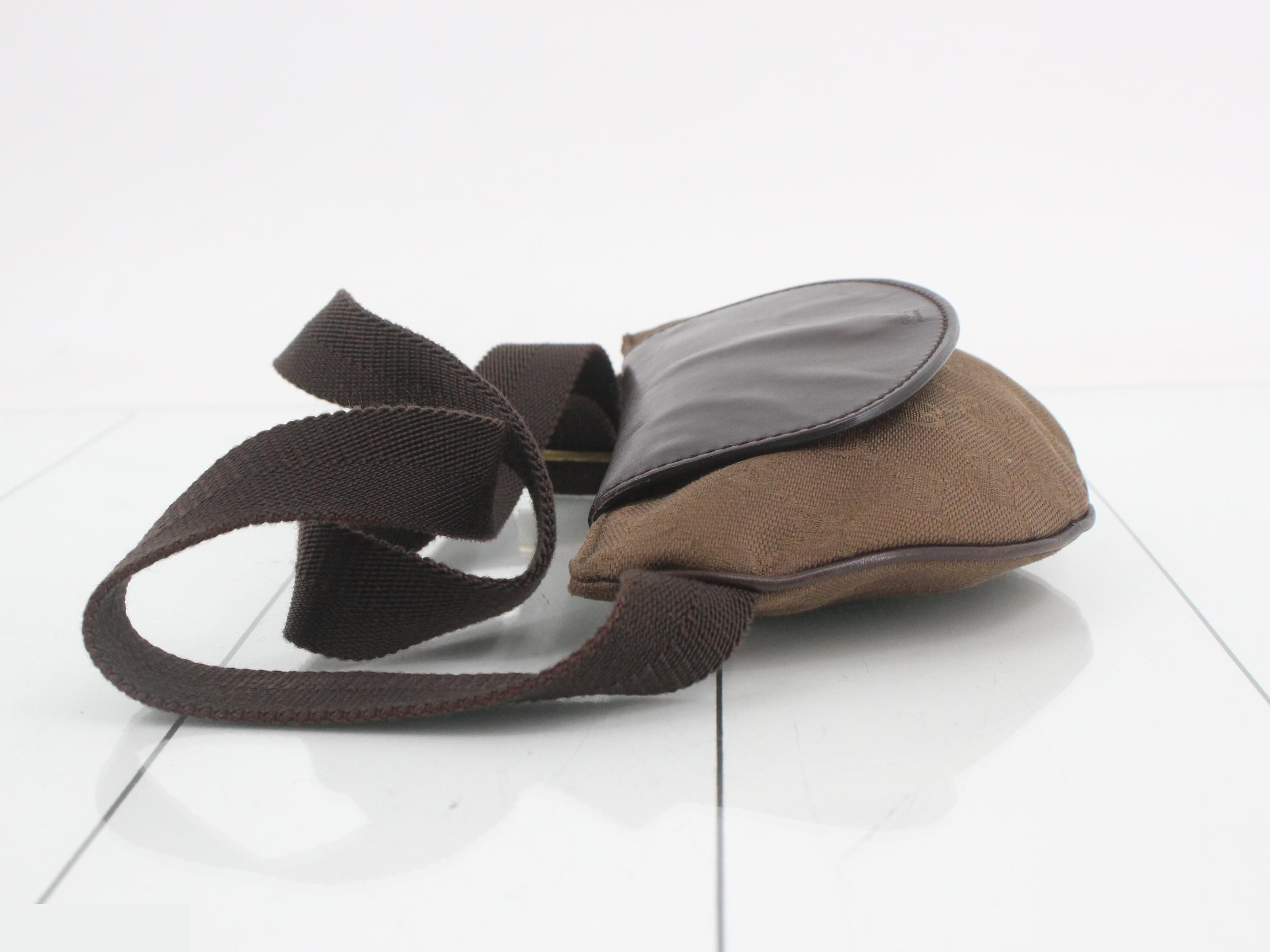 GG Canvas Waist Bag, Dark Brown, 19 x 12 x 2 cm — view 4