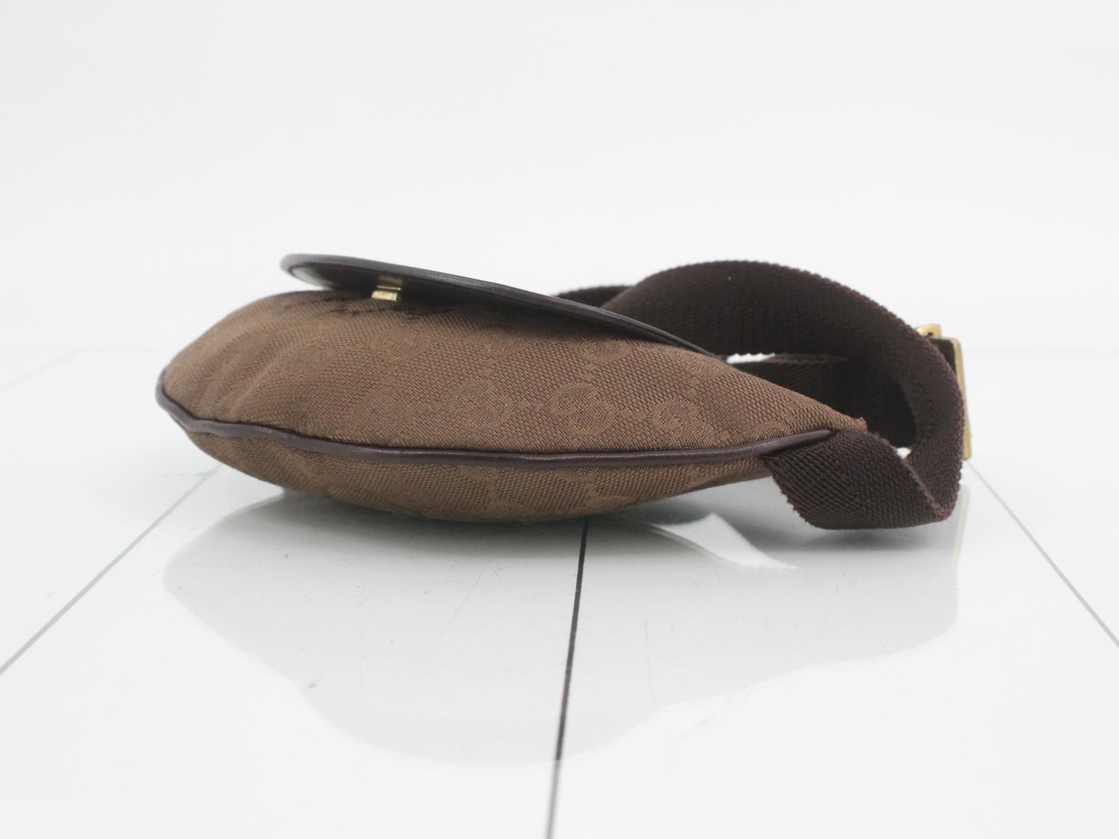 GG Canvas Waist Bag, Dark Brown, 19 x 12 x 2 cm — view 6