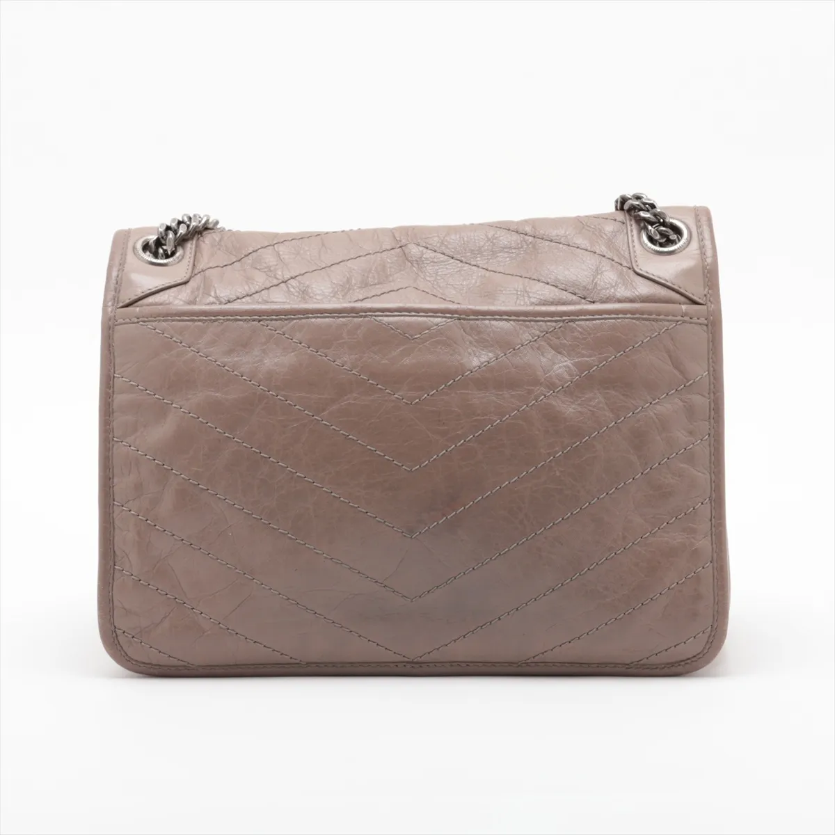 Niki 633158 Leather Chain Shoulder Bag, Beige — view 2