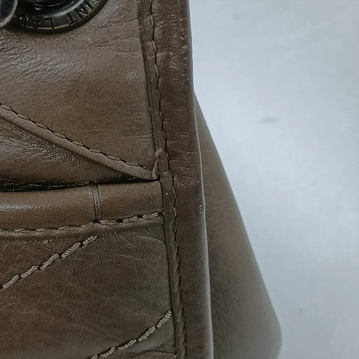 Niki 633158 Leather Chain Shoulder Bag, Beige — view 14