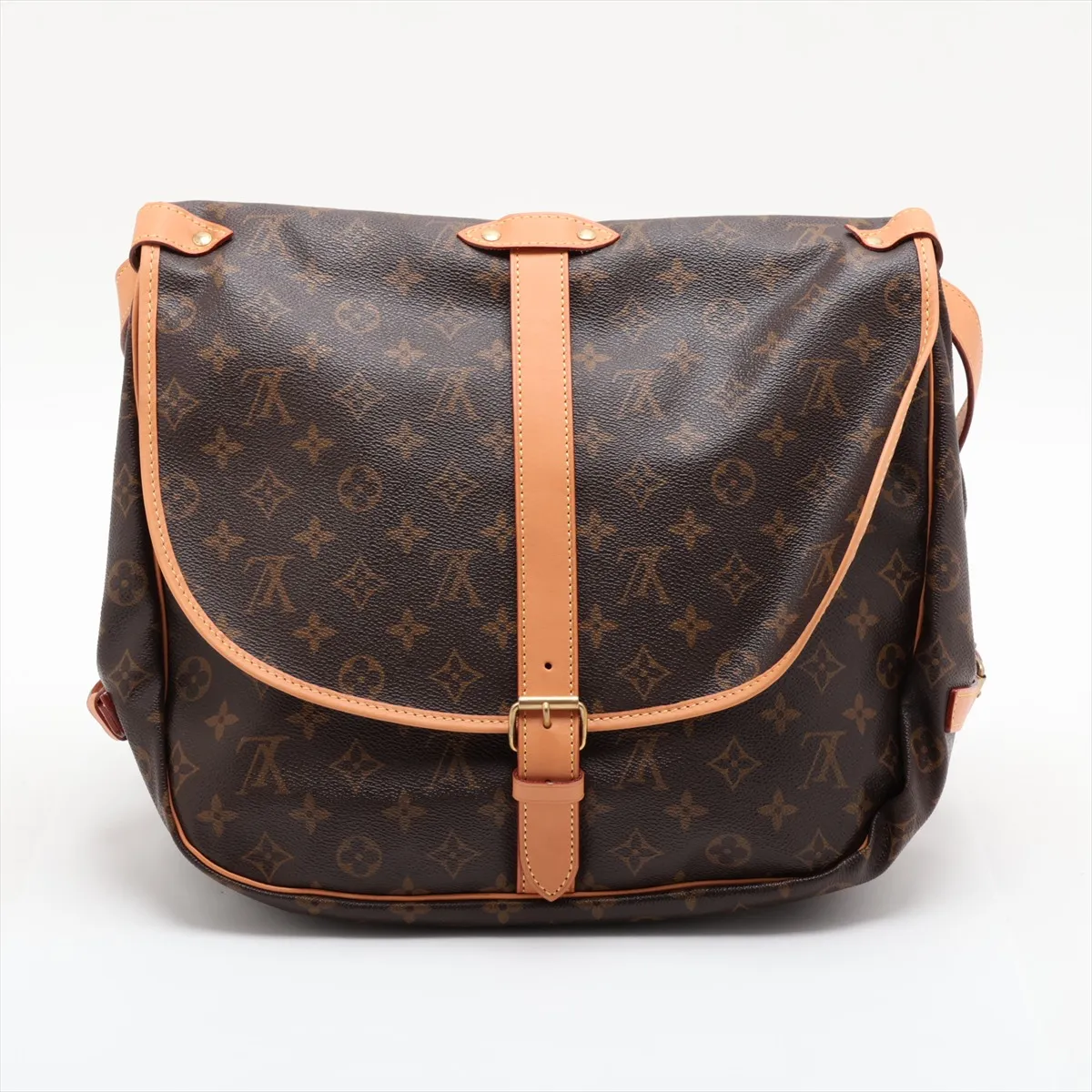 Monogram Saumur 35 M42254 AR0963 Brown, natural leather, various parts repaired by aftermarket parts. — view 2