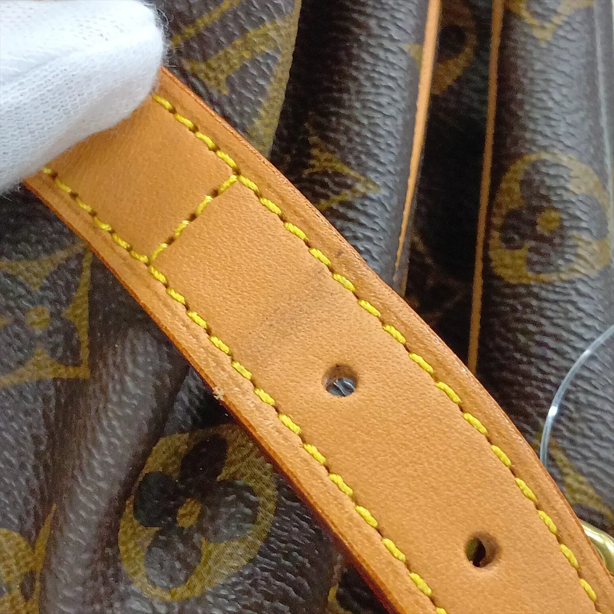 Monogram Saumur 35 M42254 AR0963 Brown, natural leather, various parts repaired by aftermarket parts. — view 14