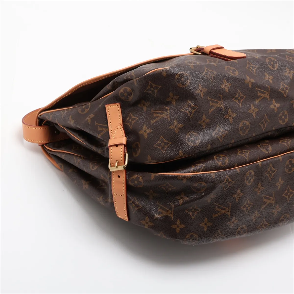 Monogram Saumur 35 M42254 AR0963 Brown, natural leather, various parts repaired by aftermarket parts. — view 4