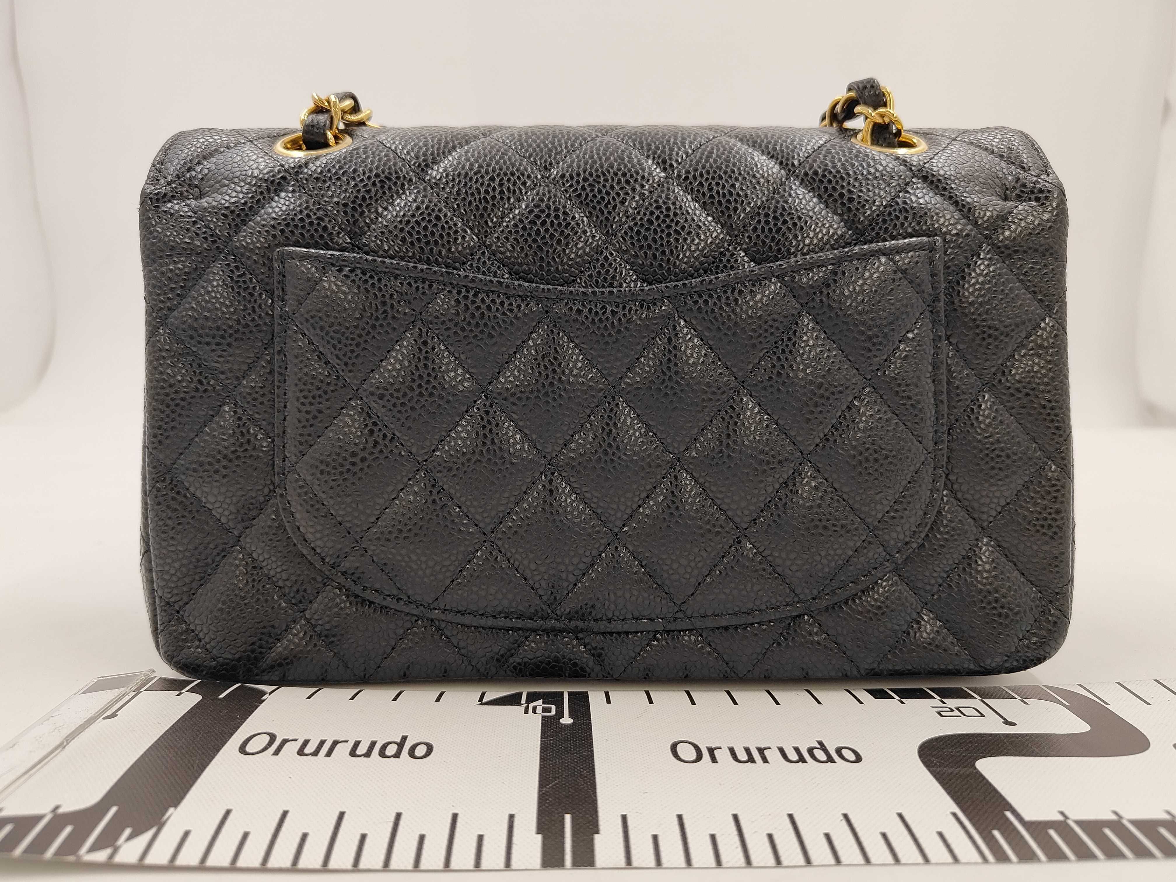Matelassé 23 Caviar Skin Double Flap Shoulder Bag with Black IC Plate and Gold Hardware — view 2