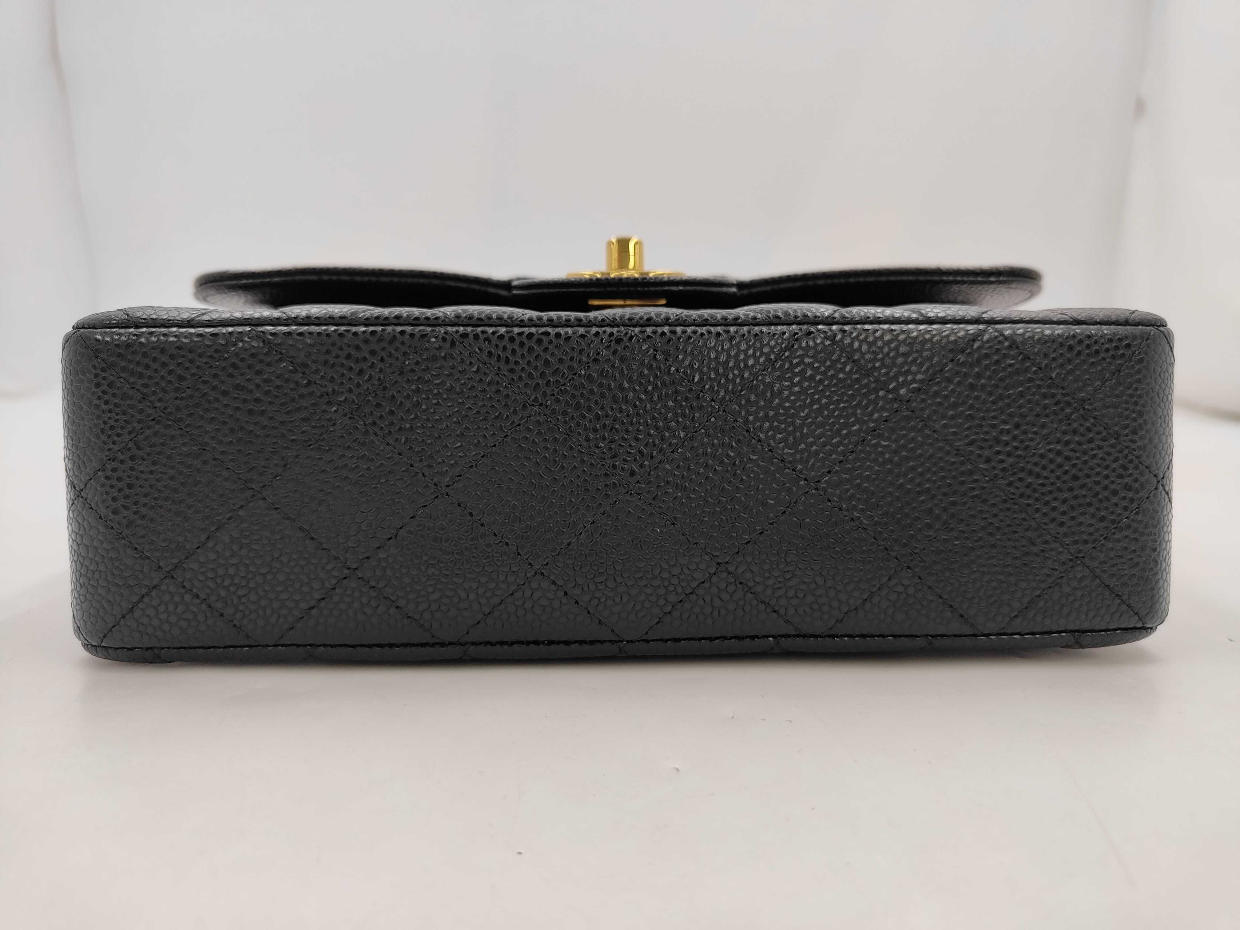Matelassé 23 Caviar Skin Double Flap Shoulder Bag with Black IC Plate and Gold Hardware — view 3