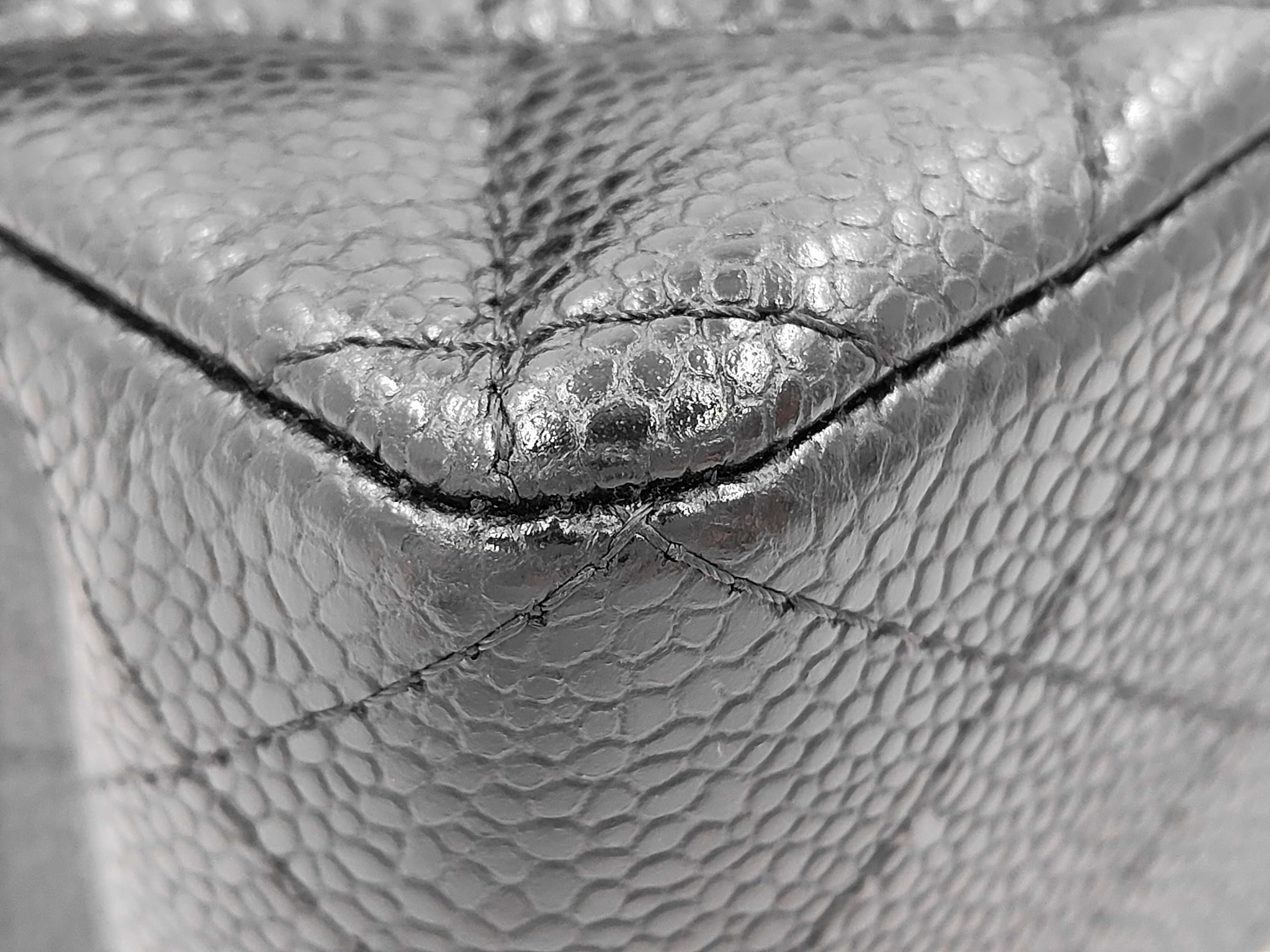 Matelassé 23 Caviar Skin Double Flap Shoulder Bag with Black IC Plate and Gold Hardware — view 4