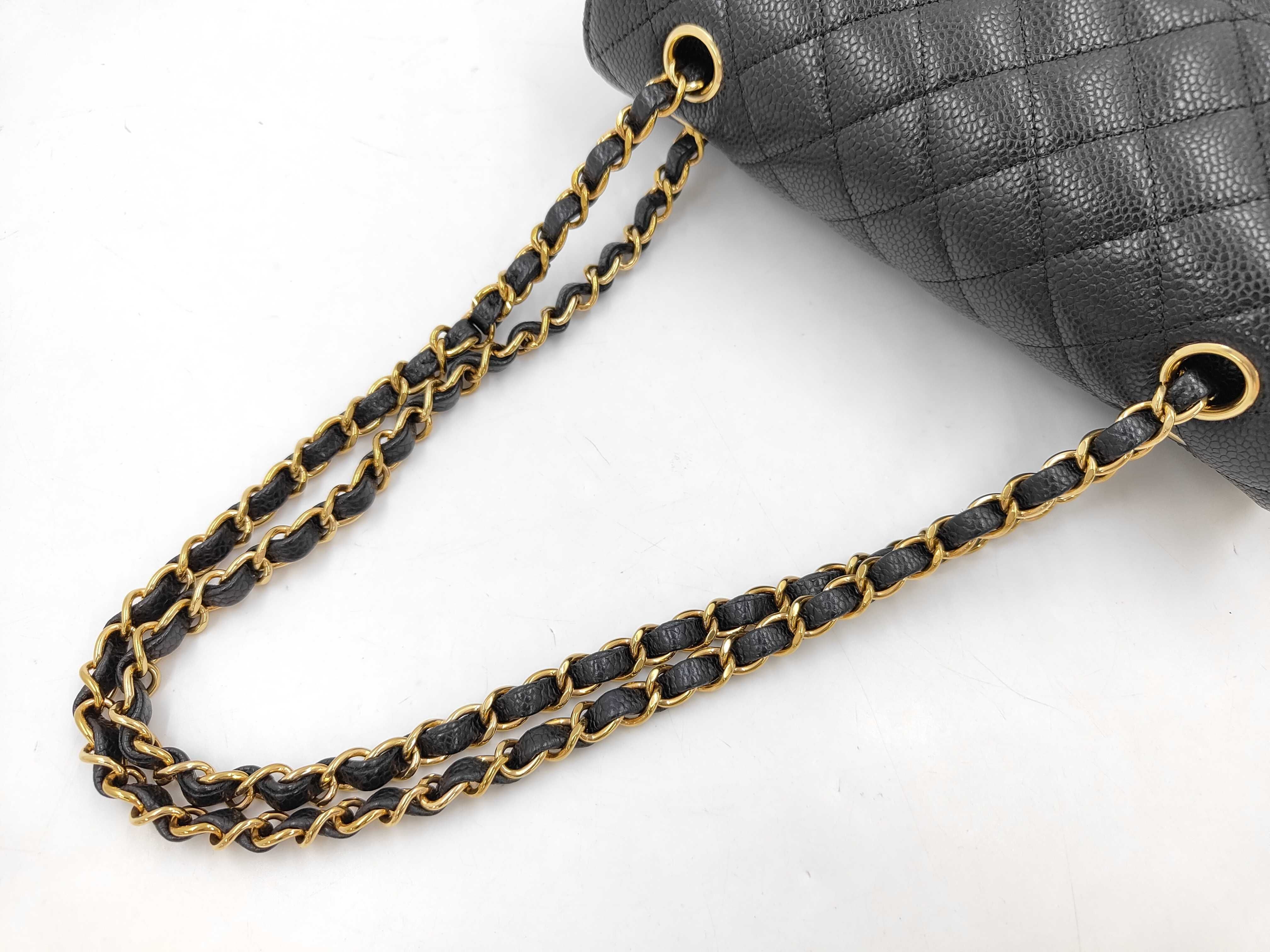 Matelassé 23 Caviar Skin Double Flap Shoulder Bag with Black IC Plate and Gold Hardware — view 5