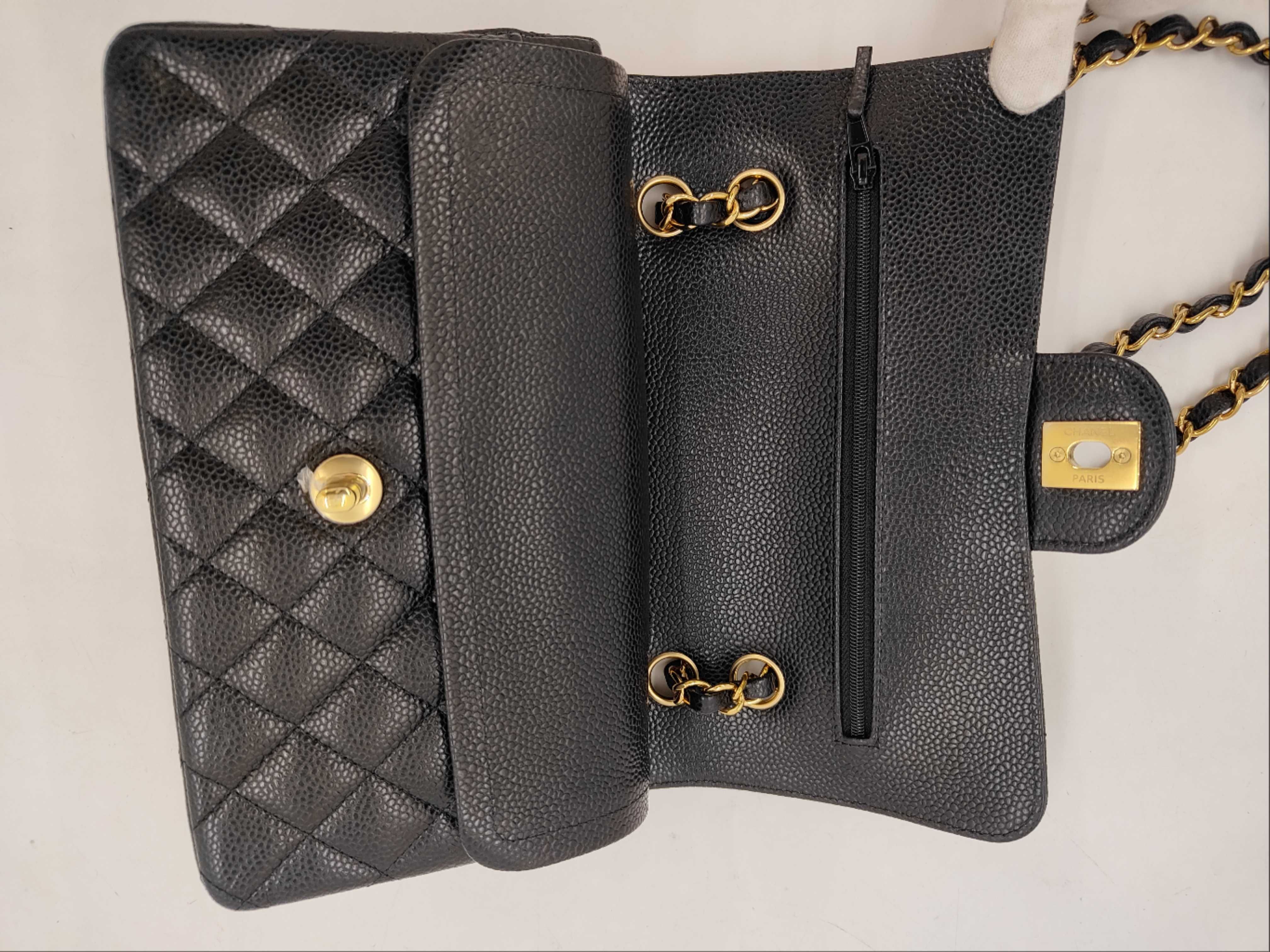 Matelassé 23 Caviar Skin Double Flap Shoulder Bag with Black IC Plate and Gold Hardware — view 8
